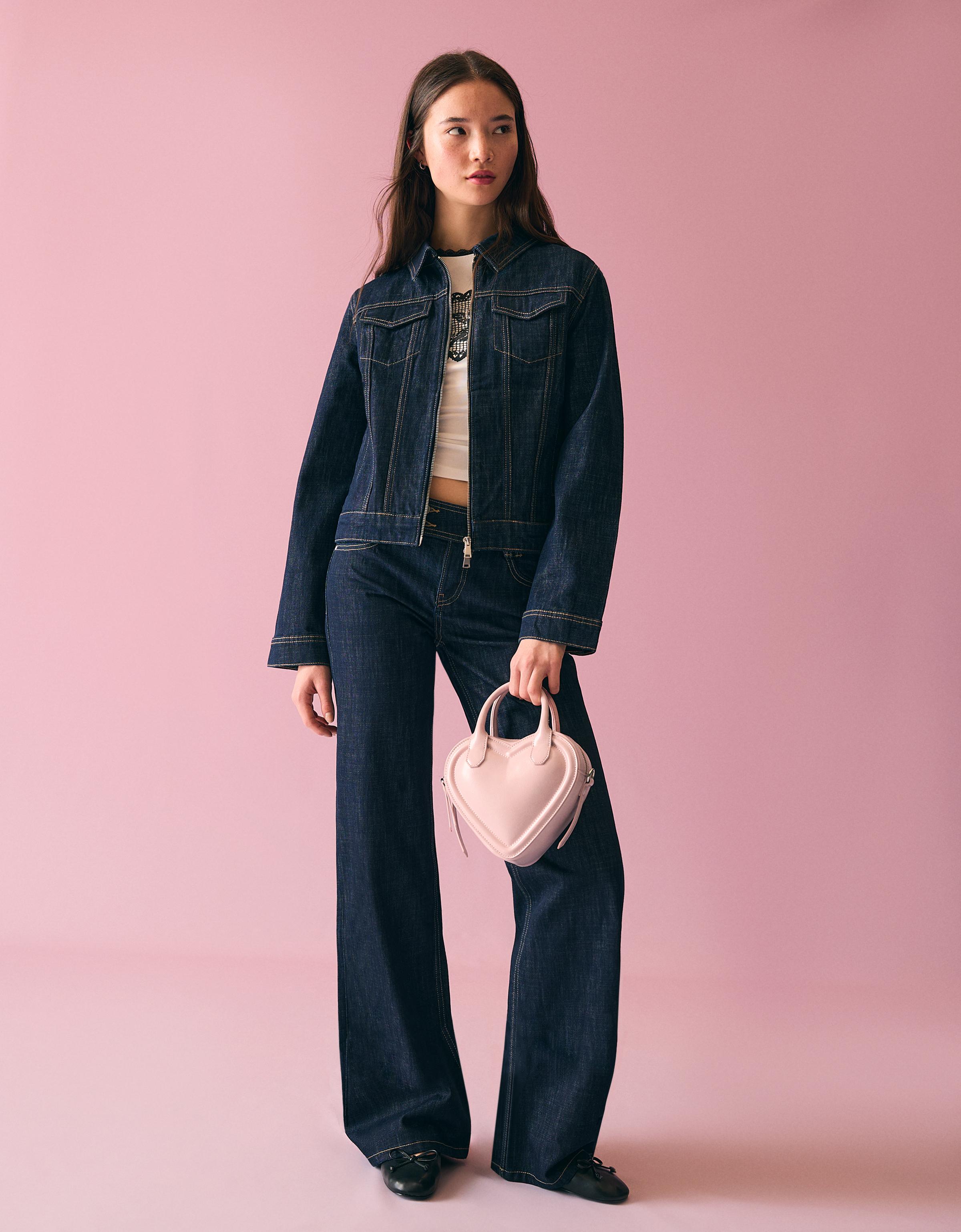 Bershka Mini-Herztasche Damen M Rosa