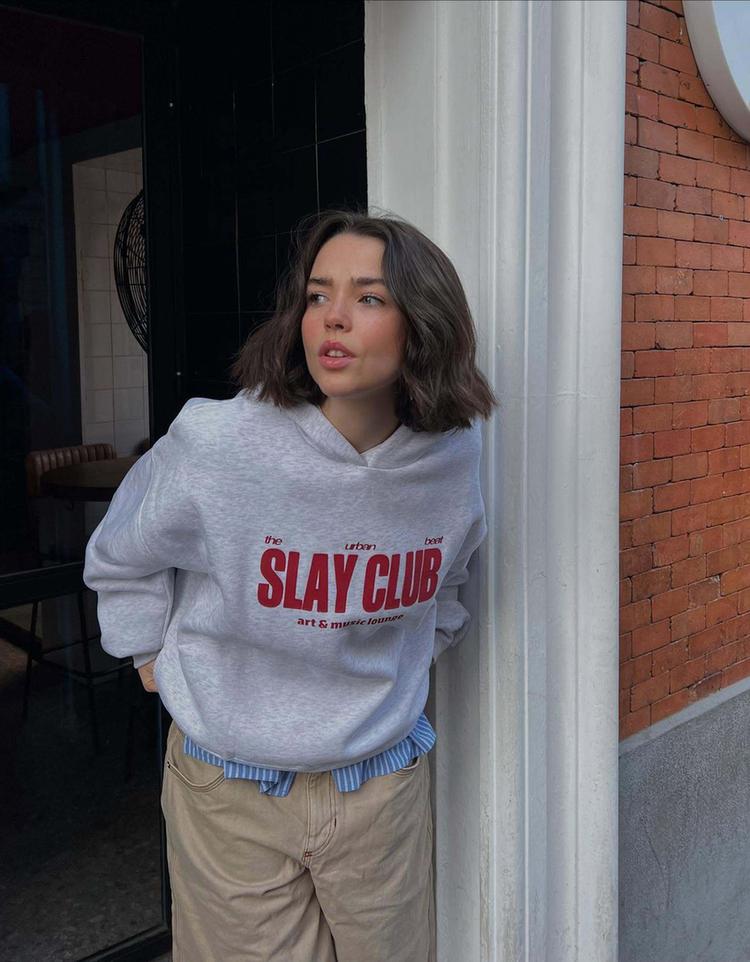 Desenli kapüşonlu sweatshirt