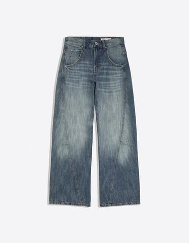Low-rise barrel jeans — Light blue 4