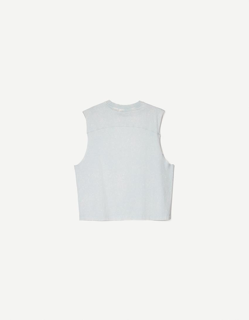 Tricou fără mâneci-Gri-4