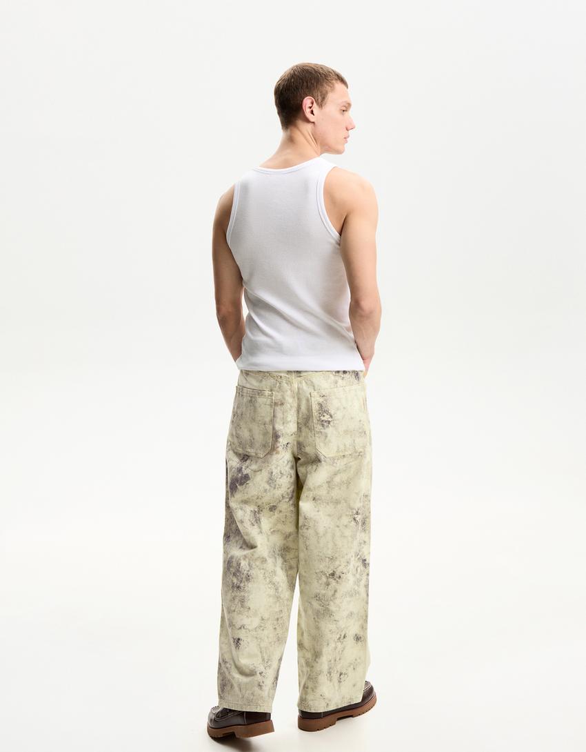 Pantalón balloon print-Crudo-1