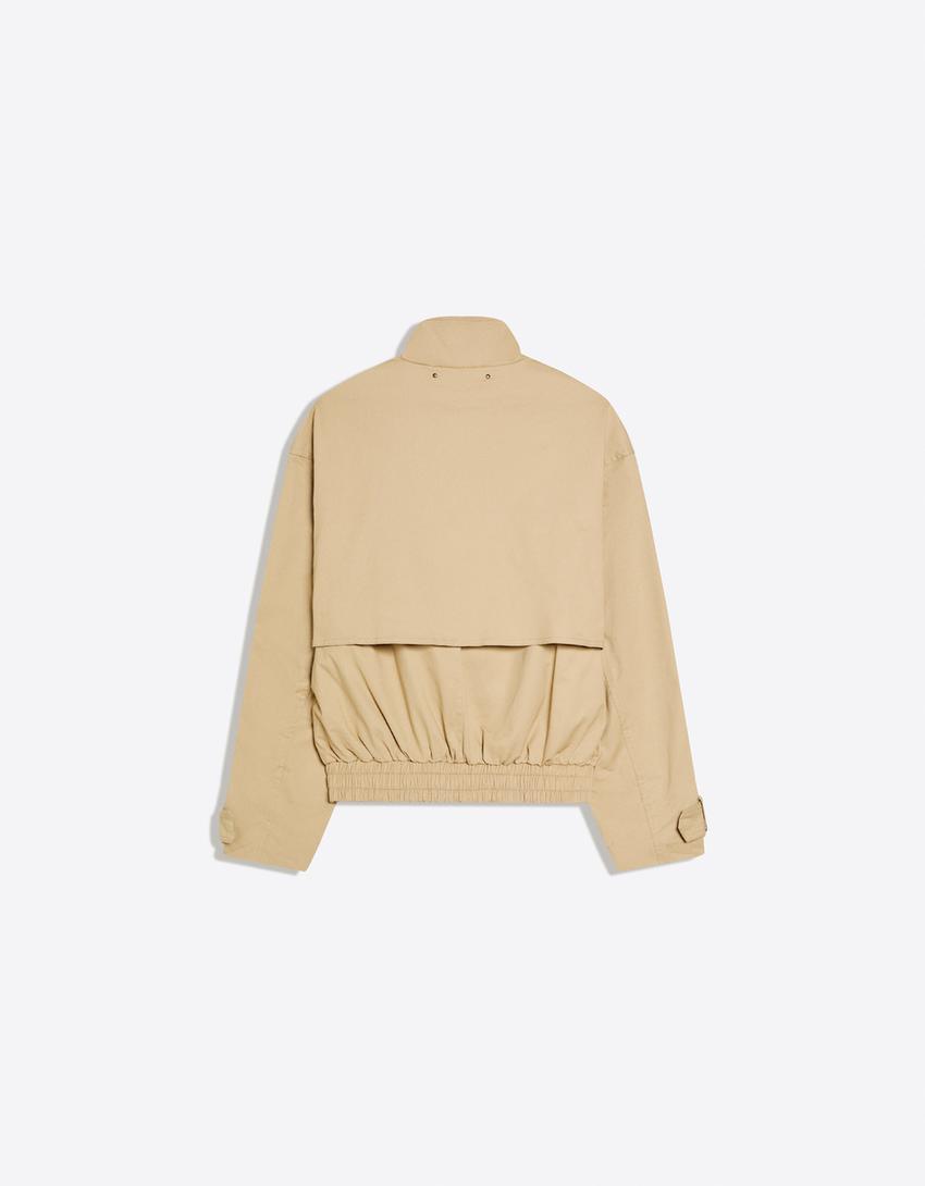 Cropped trench coat-Camel