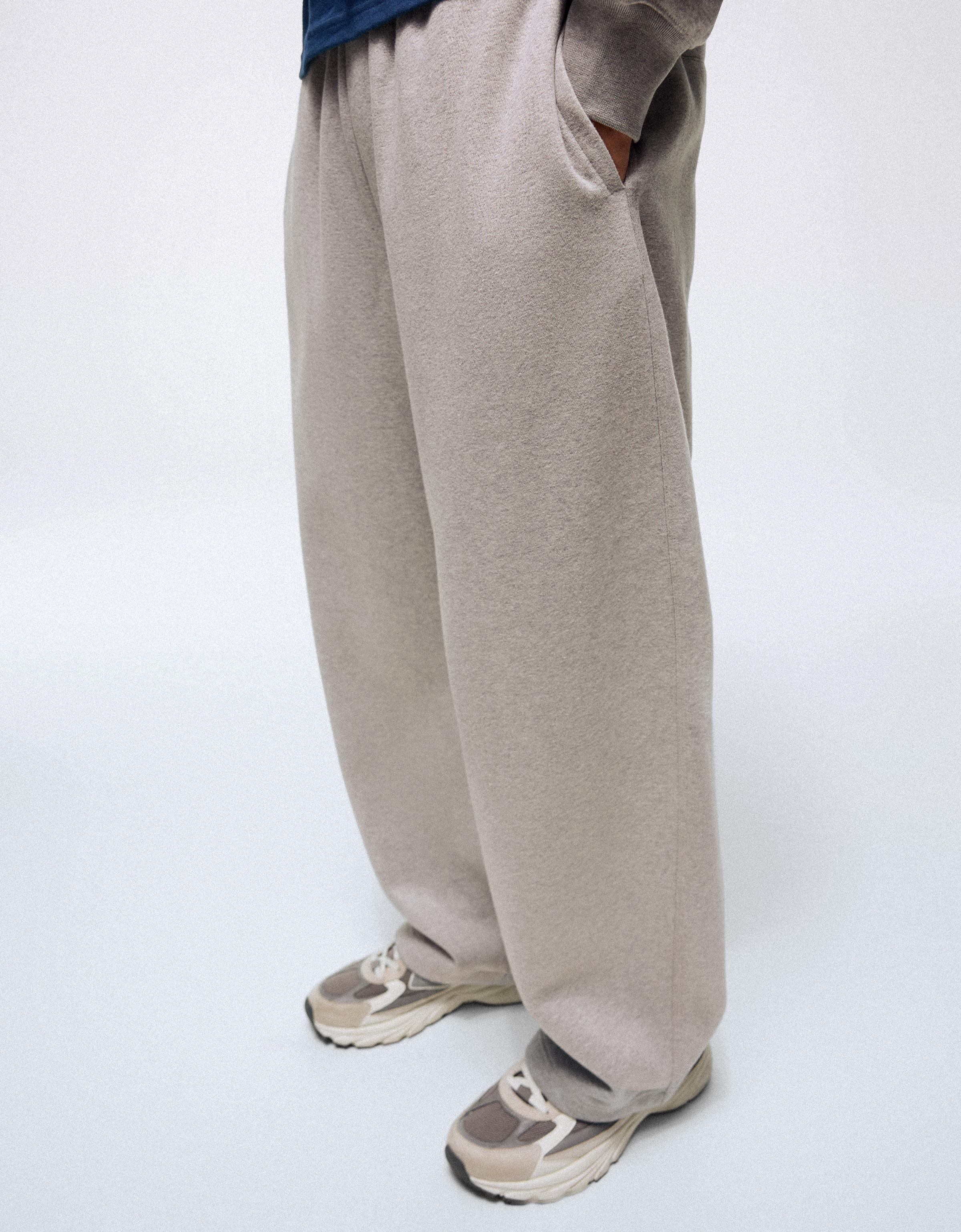 Napped balloon trousers — Grey