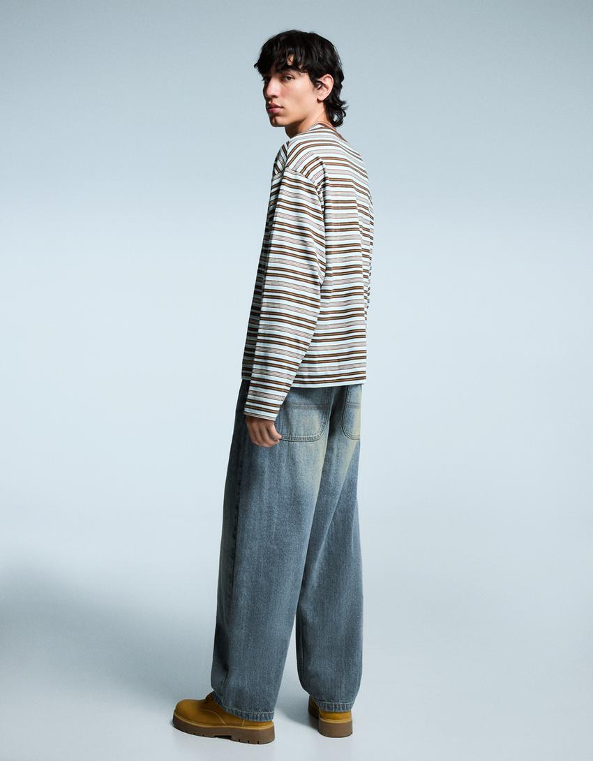 Τζιν παντελόνι skater-Μπλε ξεπλυμένο