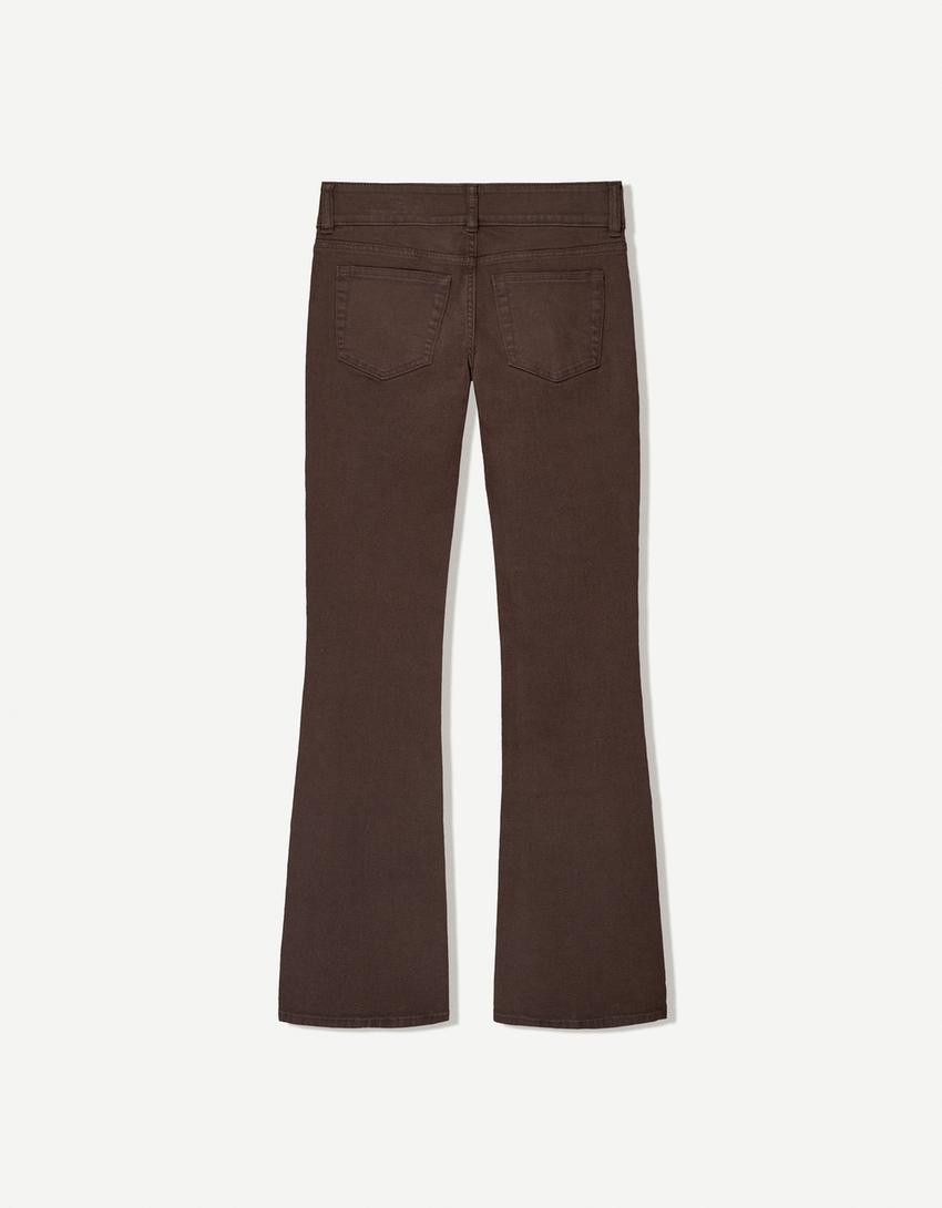 Low-rise boot-cut jeans-Brown-4