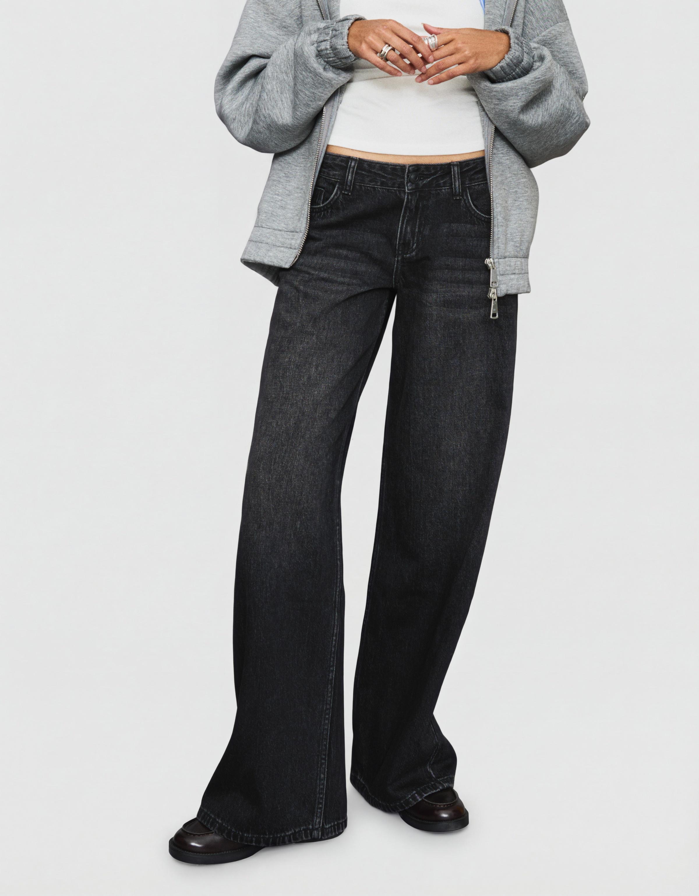 Geniş paça düşük bel jean - Görsel 65