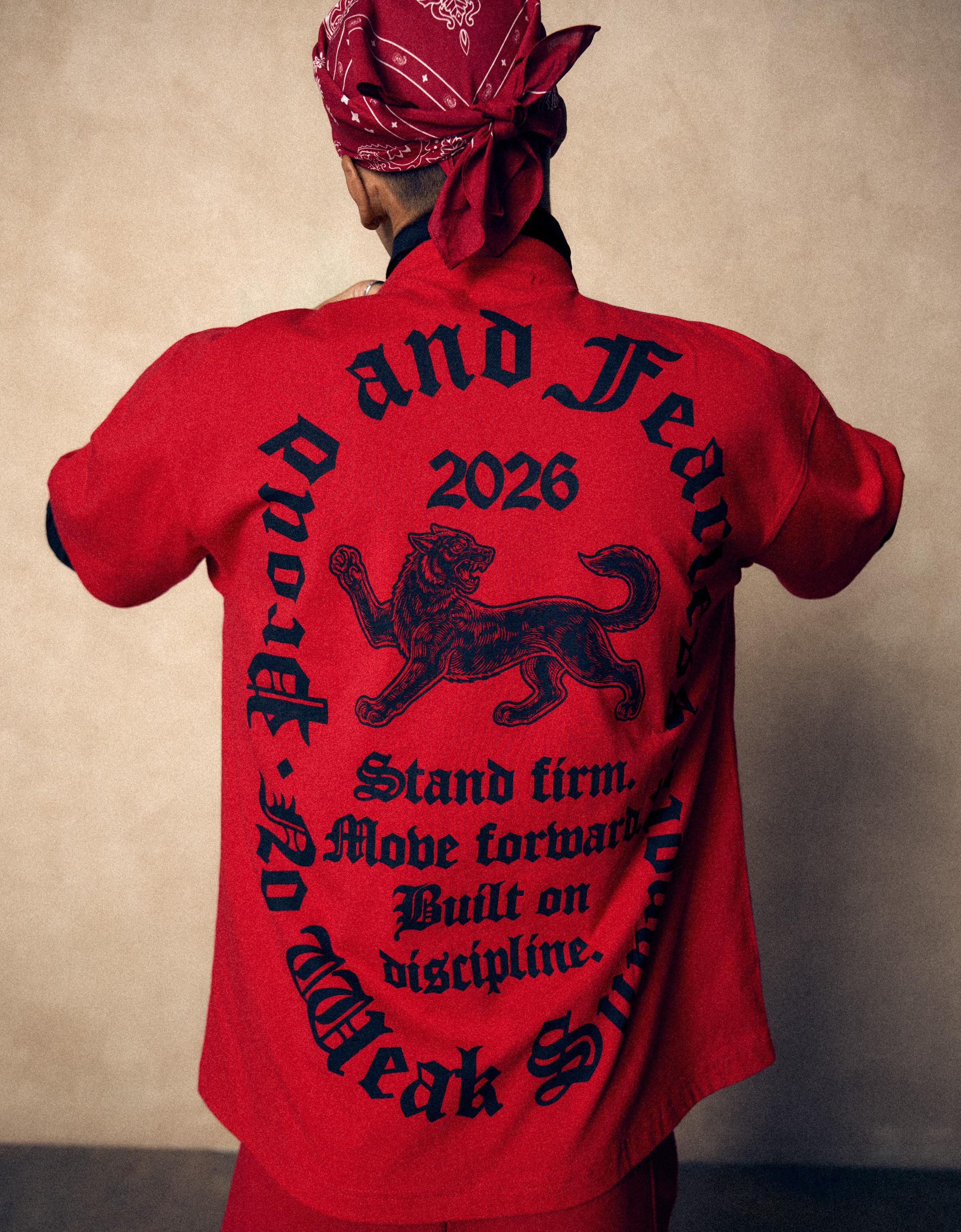 Short sleeve print T-shirt — Red