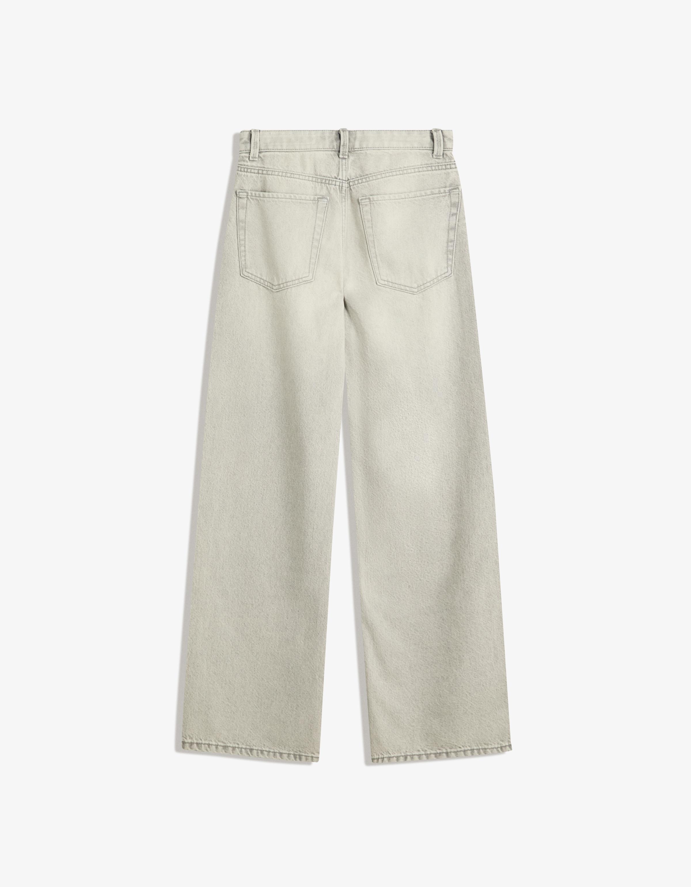 Yüksek bel straight fit geniş paça jean - Görsel 23