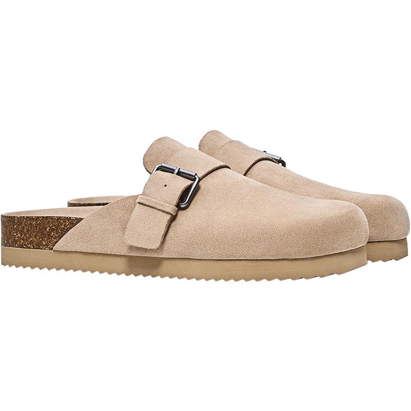 Clogs with buckle detail — TAUPE