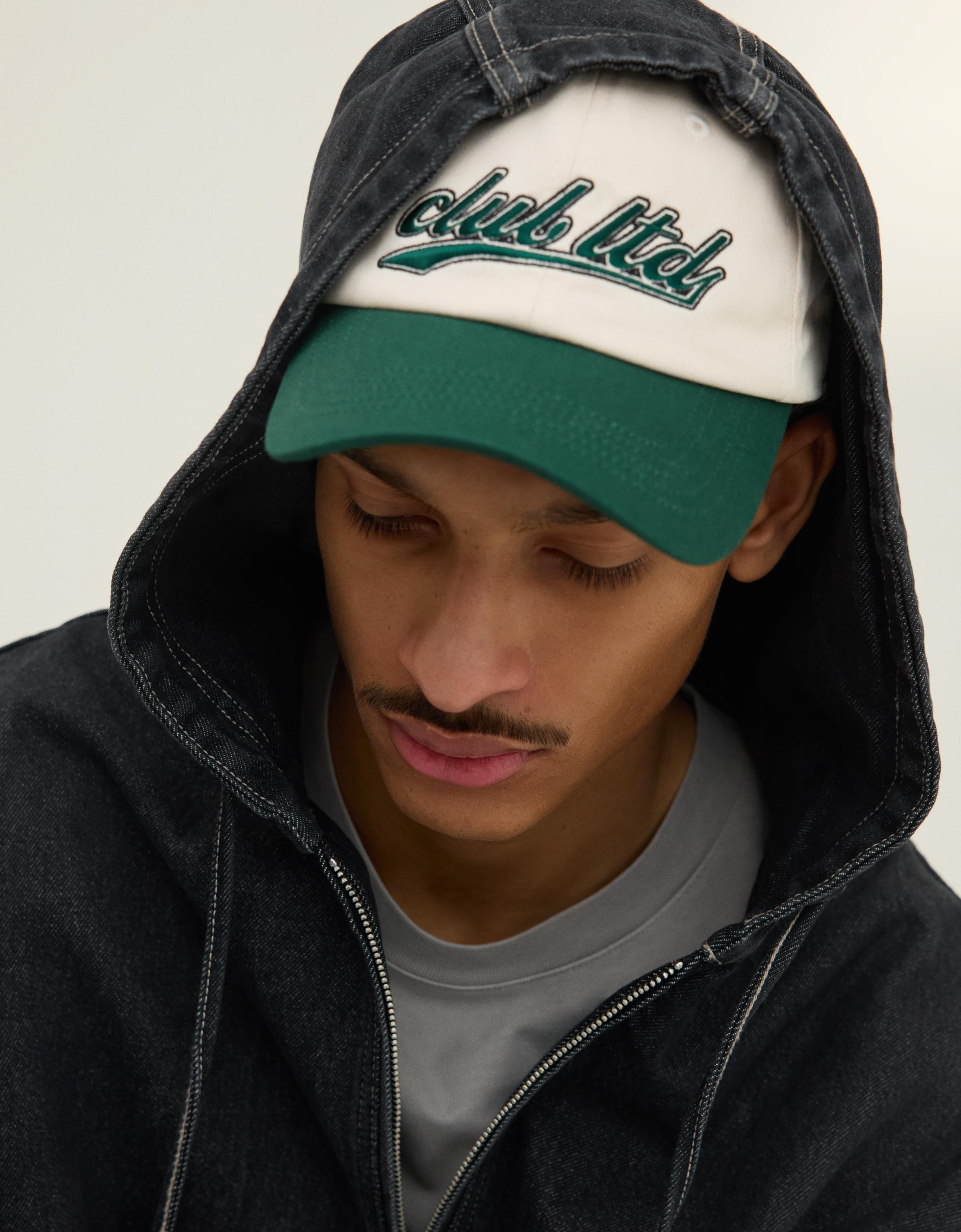 Bershka Bestickte Kappe Herren Rohweiß