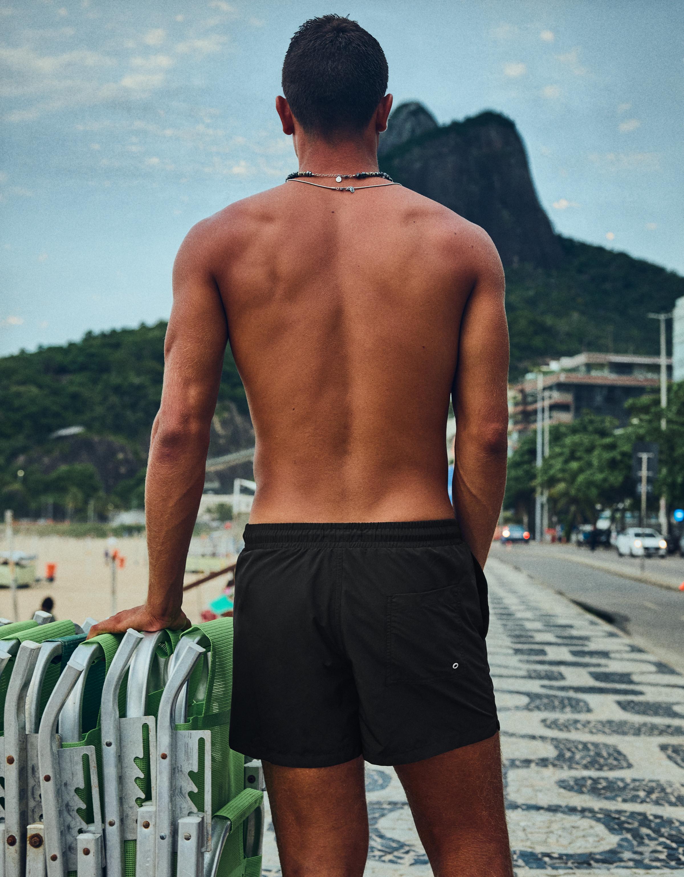 Basic regular fit swim shorts — Black
