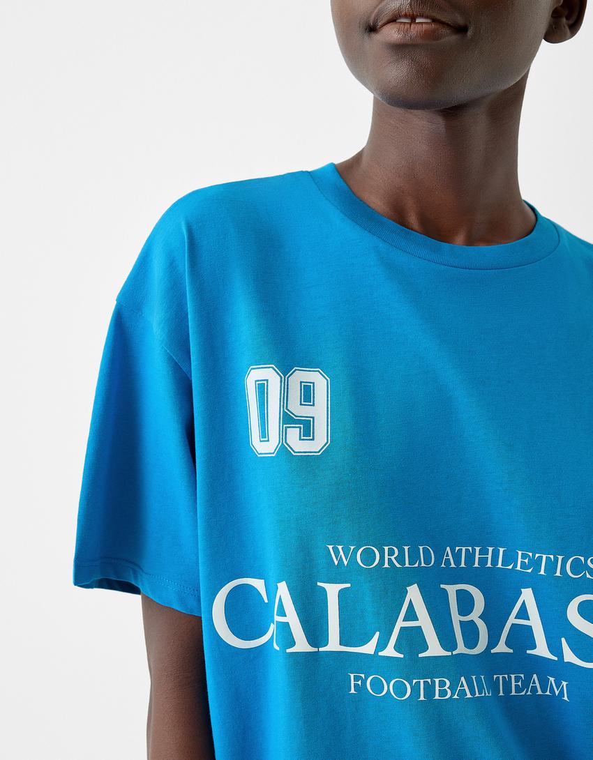 T-shirt manches courtes sport-Bleu-5