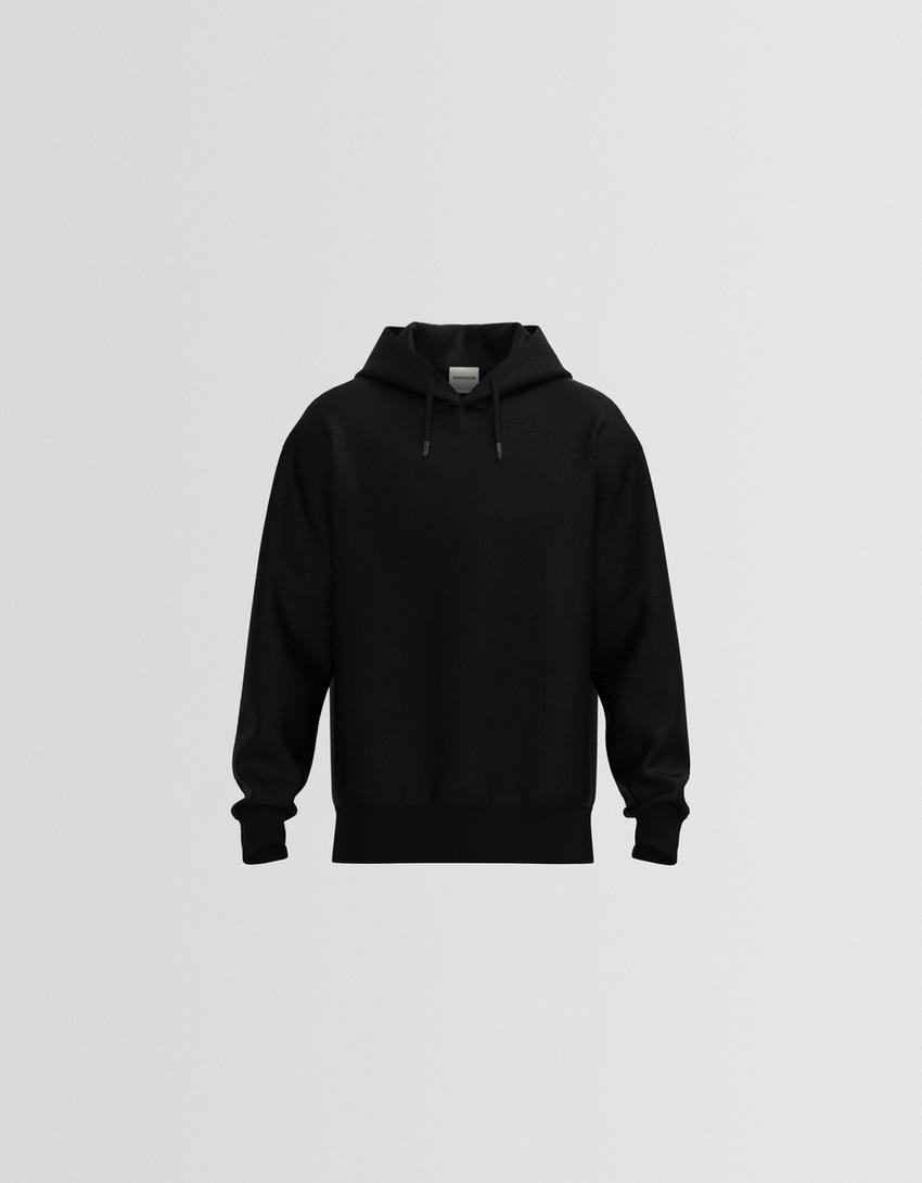 Sweatshirt oversize com capuz-Preto-4