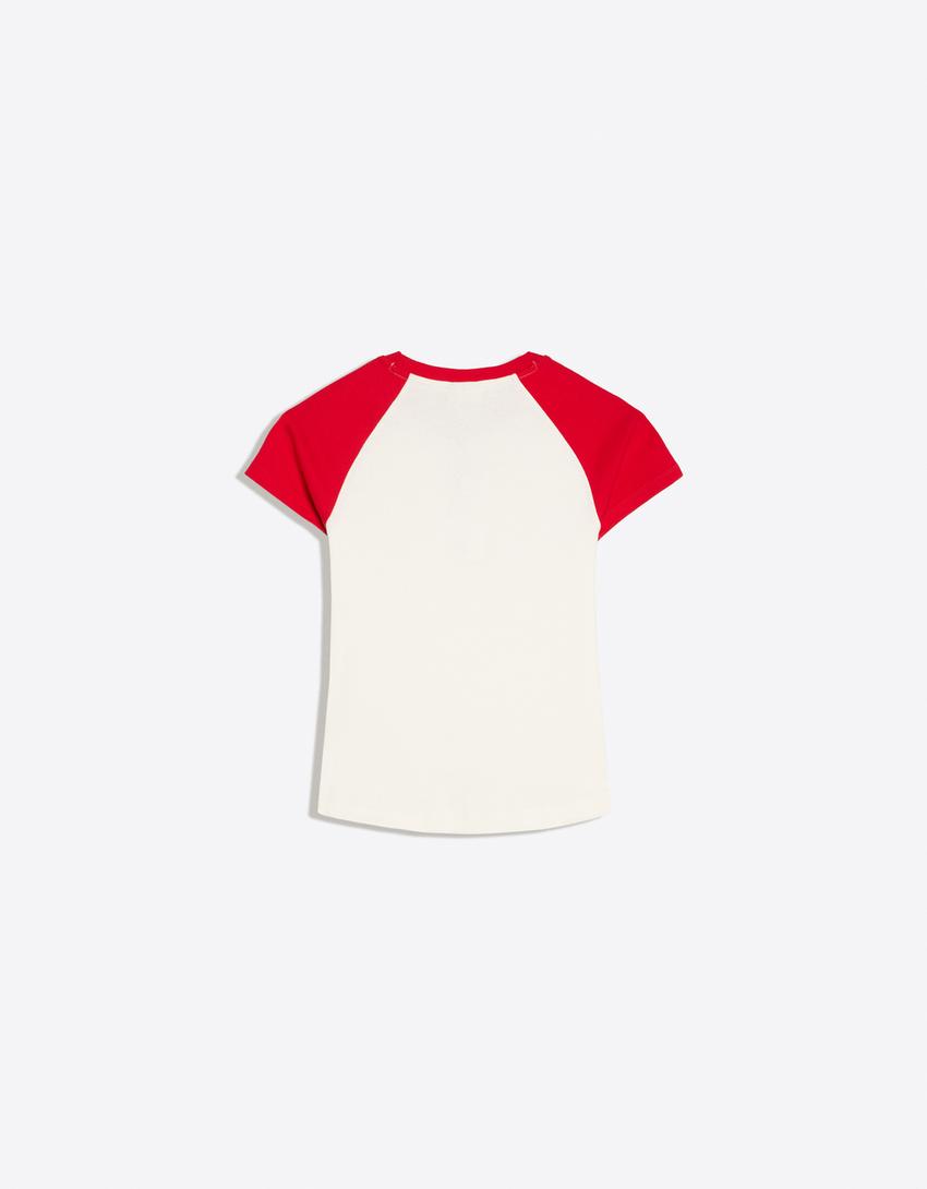 Fitted raglan T-shirt-White