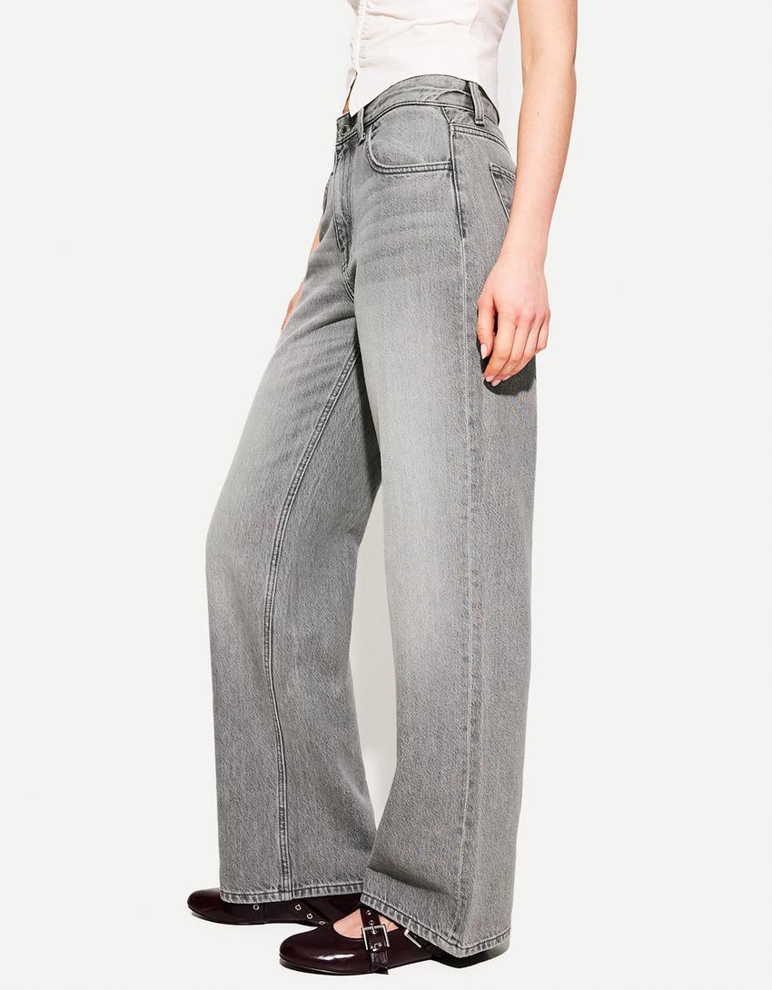Jeans 90's wide leg-Gris oscuro