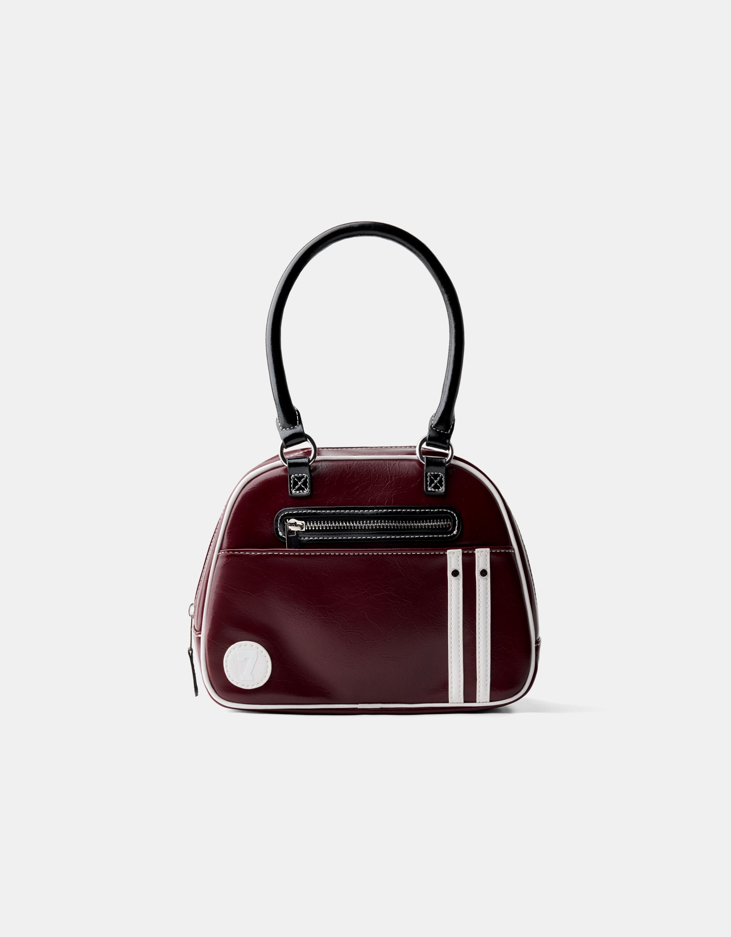 Bershka Sportliche Retro-Bowlingtasche Damen Bordeaux