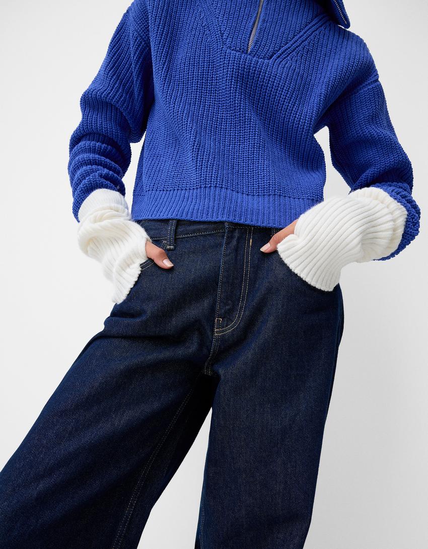 Długie rękawiczki bez palców-Kremowy