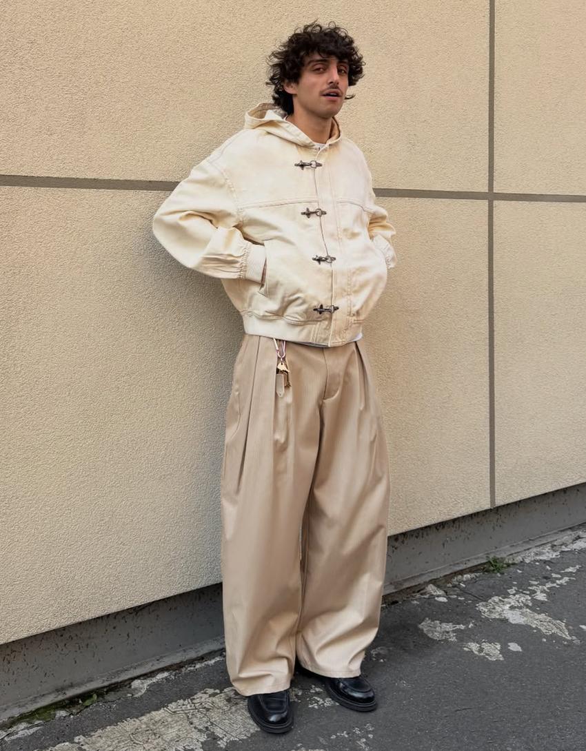 Cazadora bomber alamares-Crudo