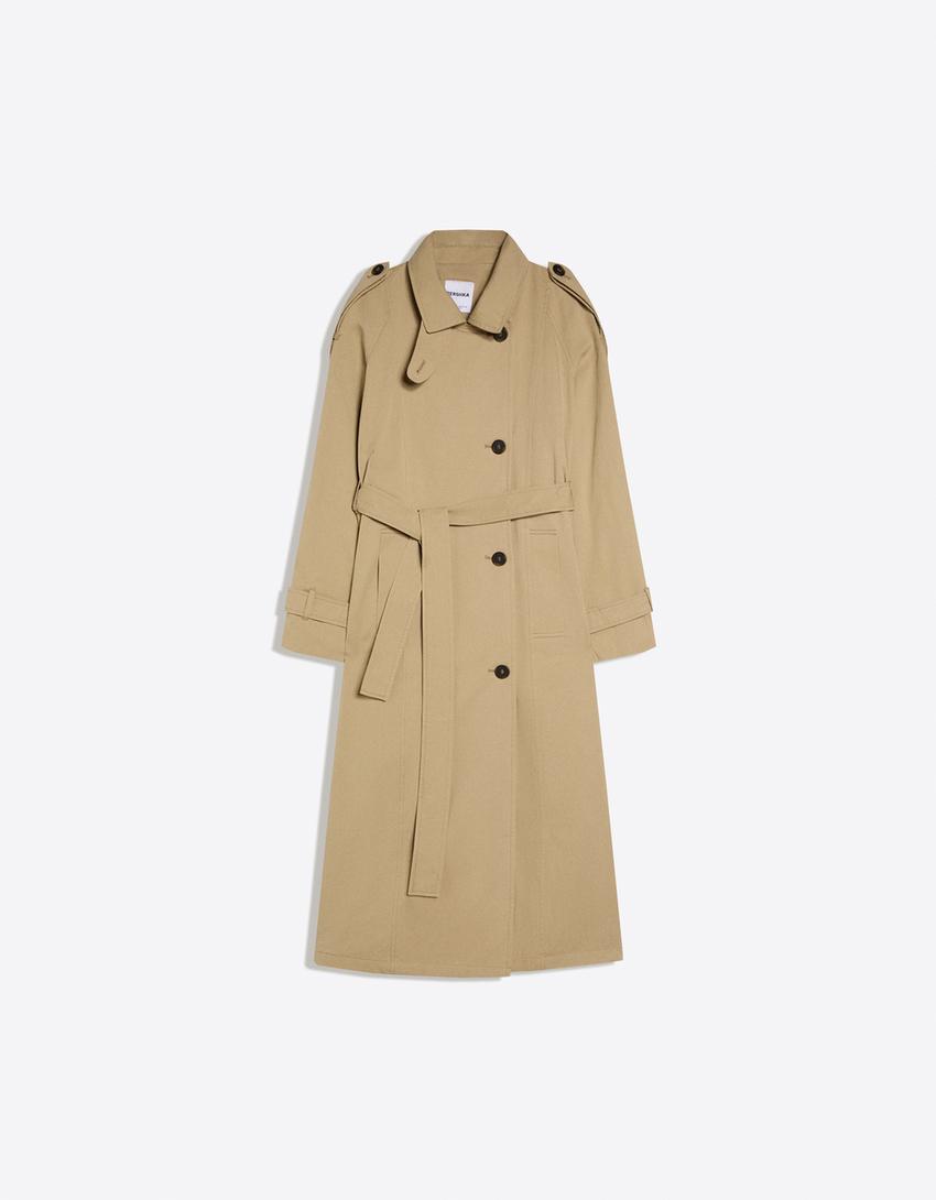 Trench long ceinturé-Sable