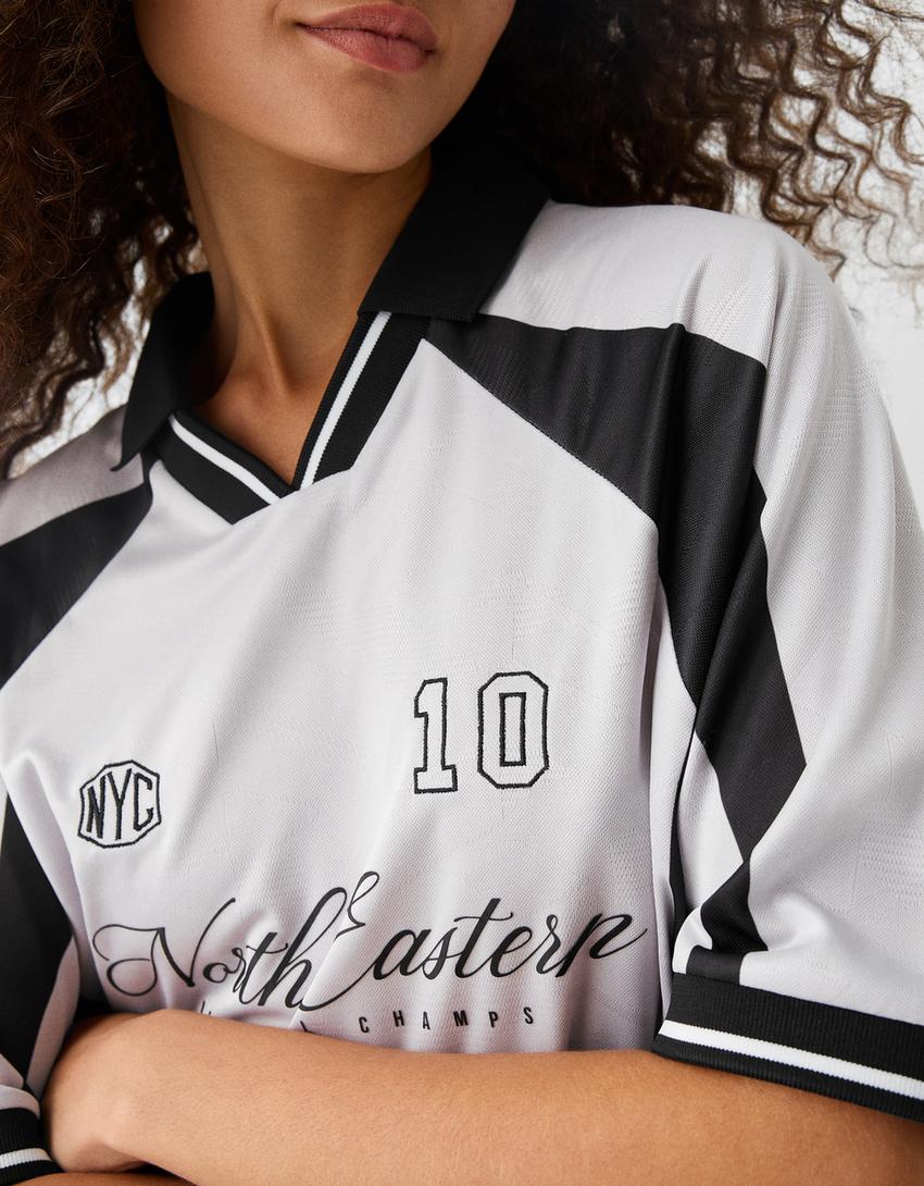 T-shirt manches courtes sport jacquard-Gris-7