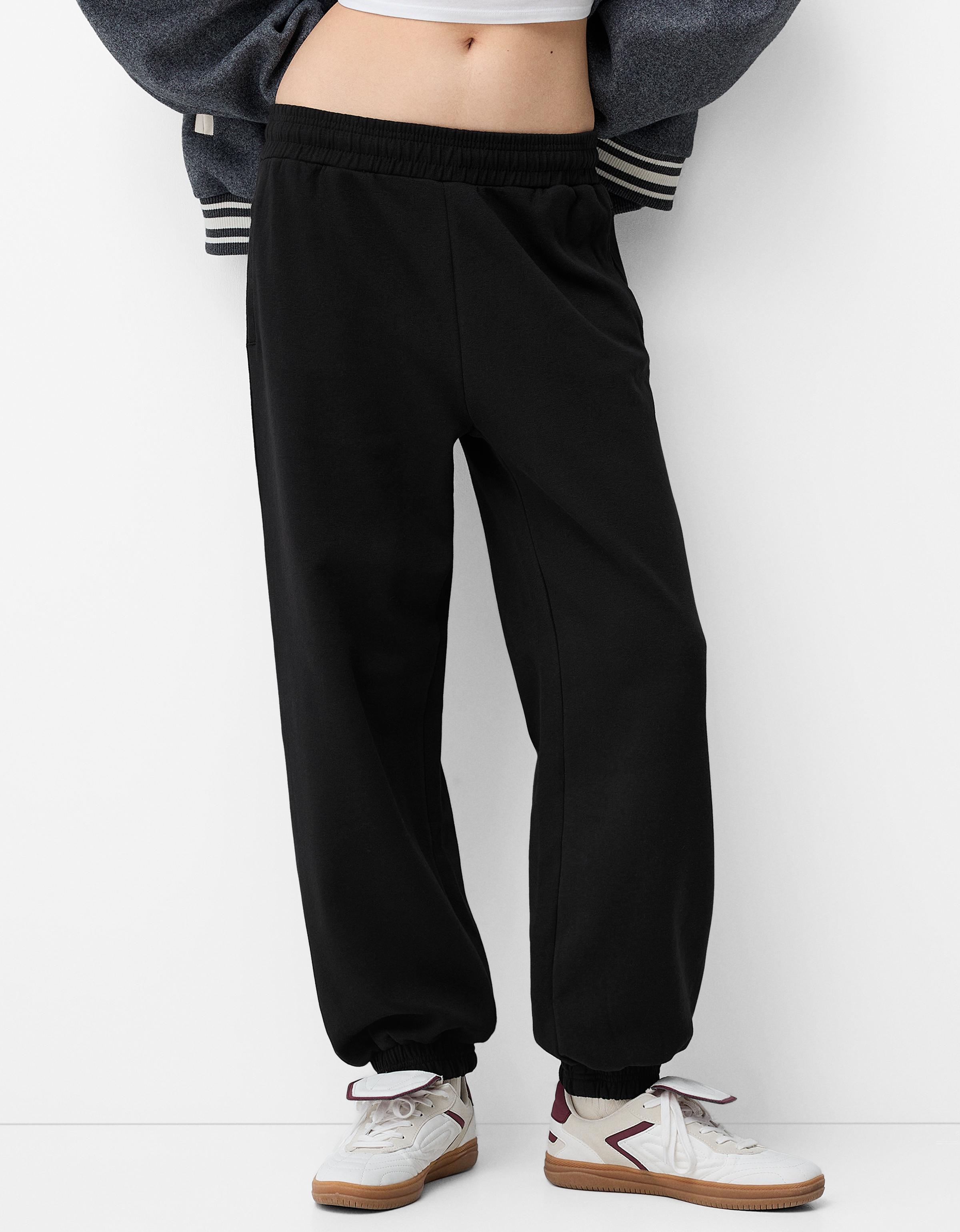 Bershka Weite Jogginghose Aus Interlock Damen L Schwarz