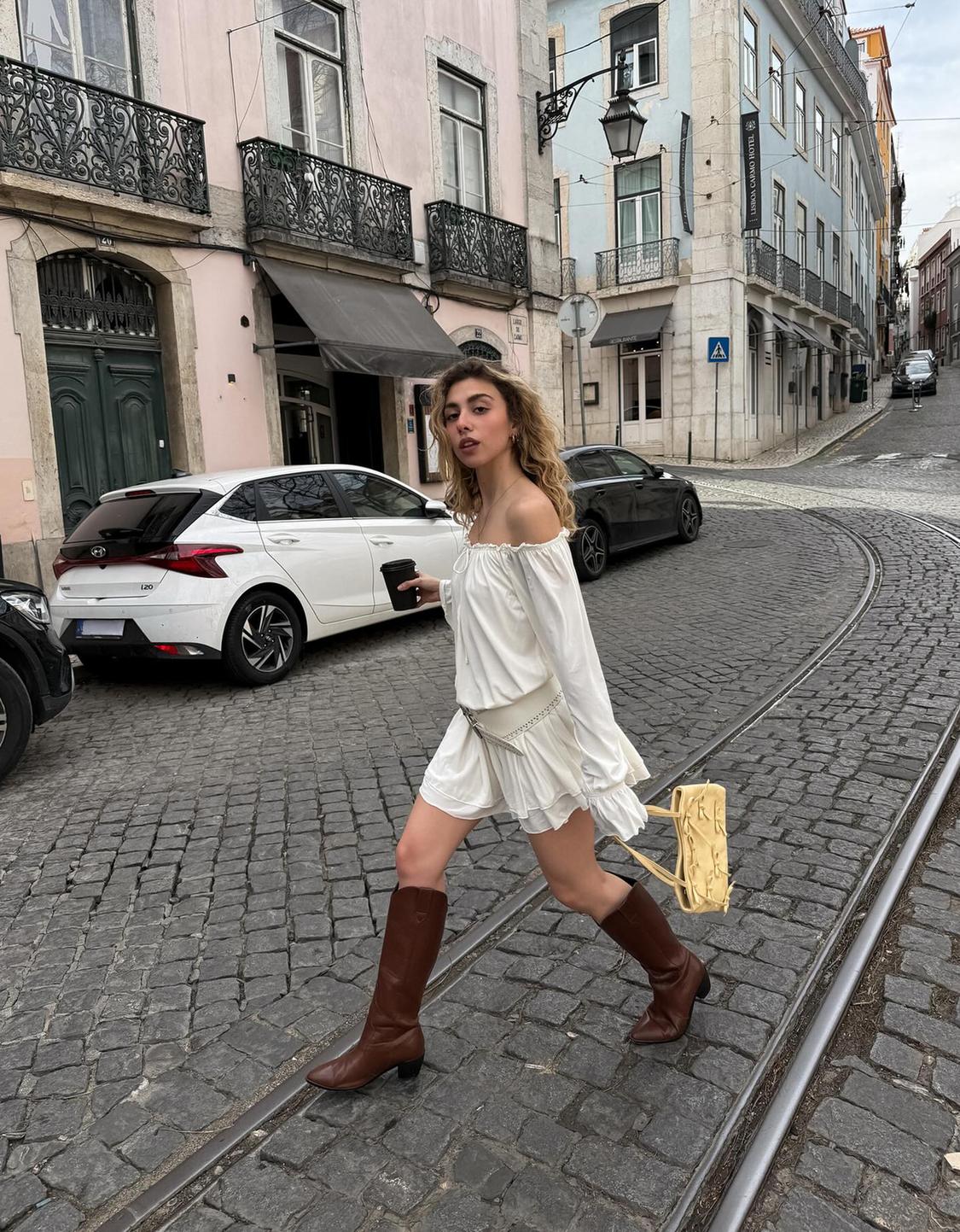 Long sleeve boho mini dress
