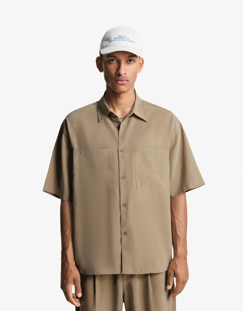 Ensemble chemise et pantalon-Taupe-3