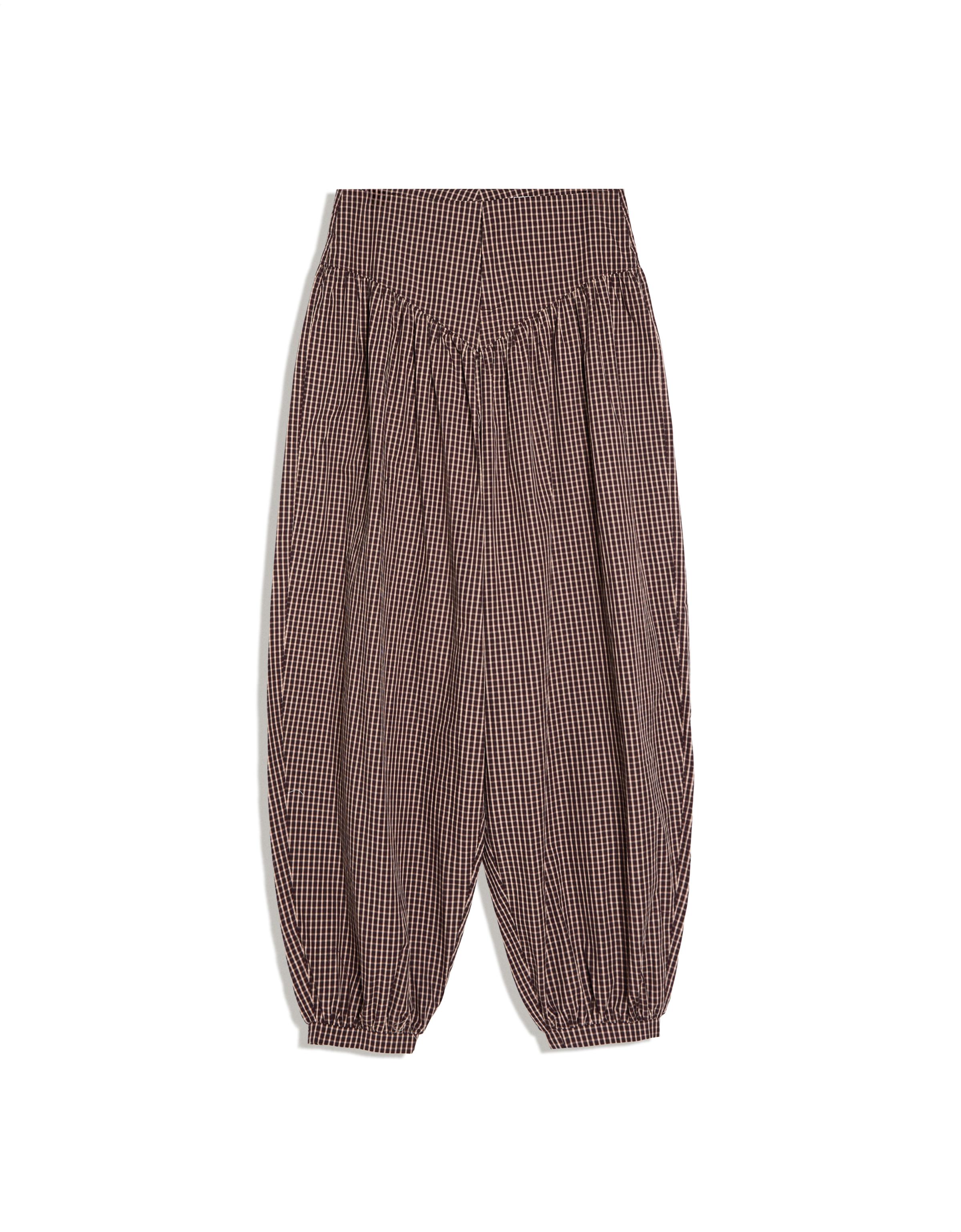 Sarouel trousers with gathered waist — Maroon