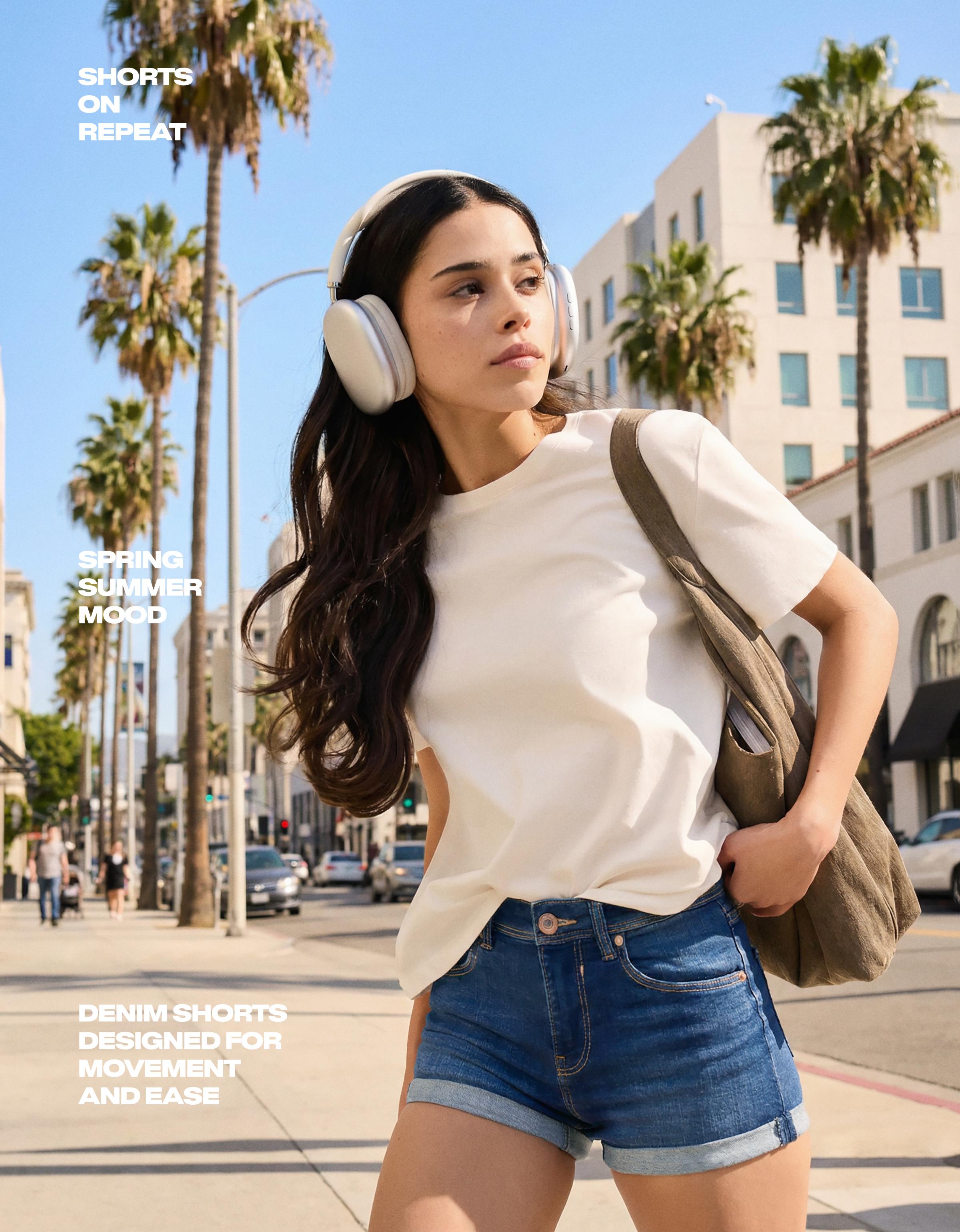 Katlanabilir paçalı denim şort - Görsel 96