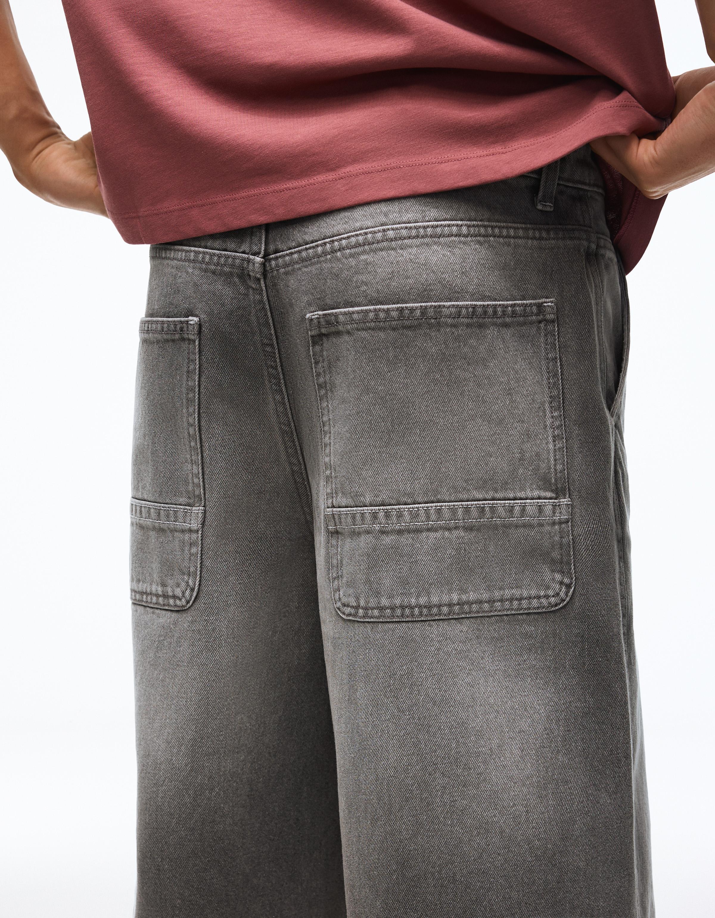 Skater denim Bermuda shorts — Grey