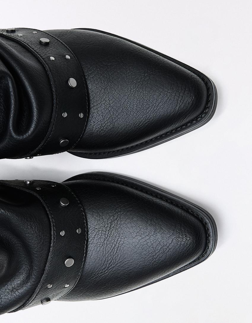 Cowboy trouser boots-BLACK