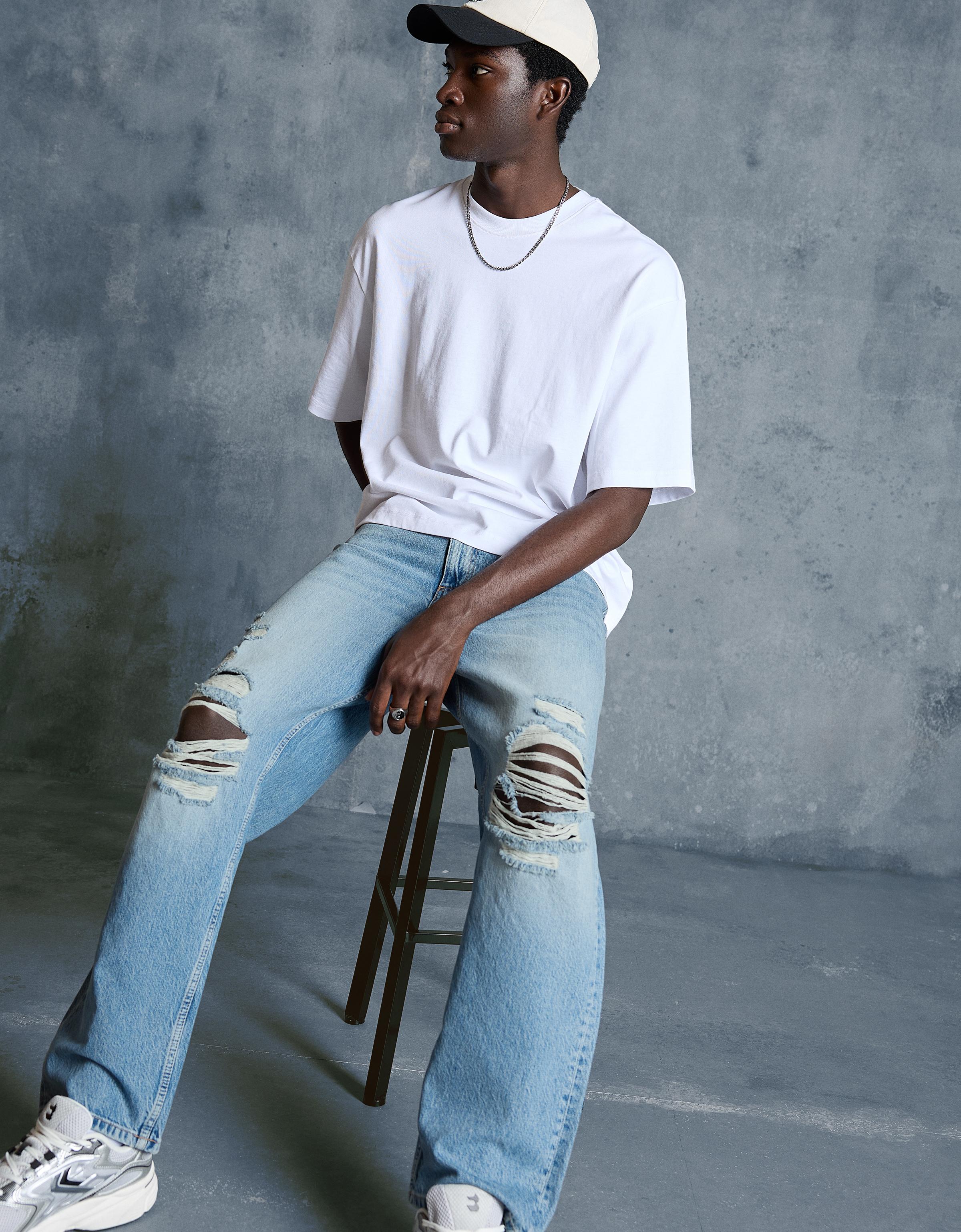 Distressed baggy fit jean - Görsel 22
