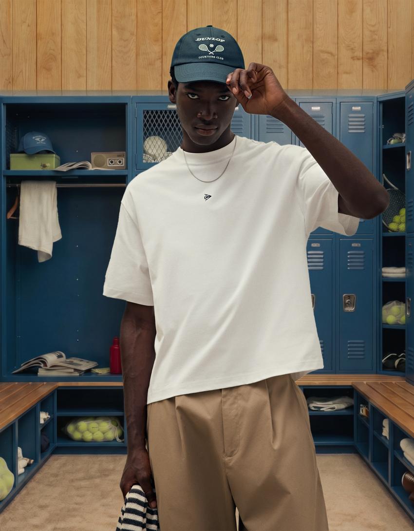 T-shirt boxy DUNLOP-Blanc