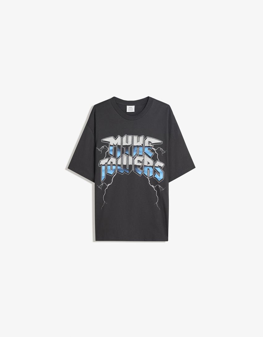 Mike Towers short sleeve T-shirt-Grey-3