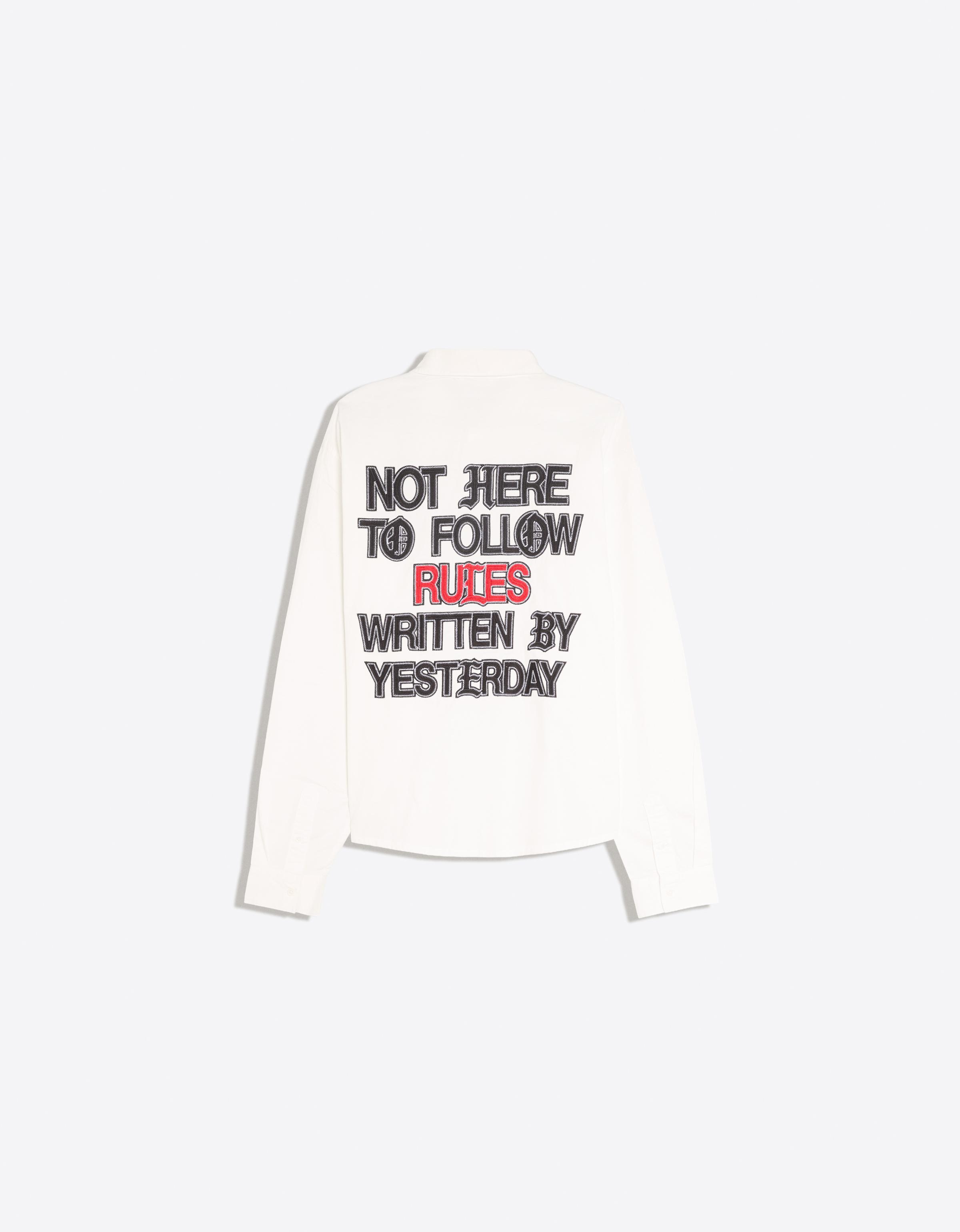 Long sleeve embroidered shirt — White