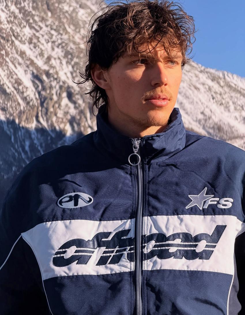 Cazadora sport print-Marino