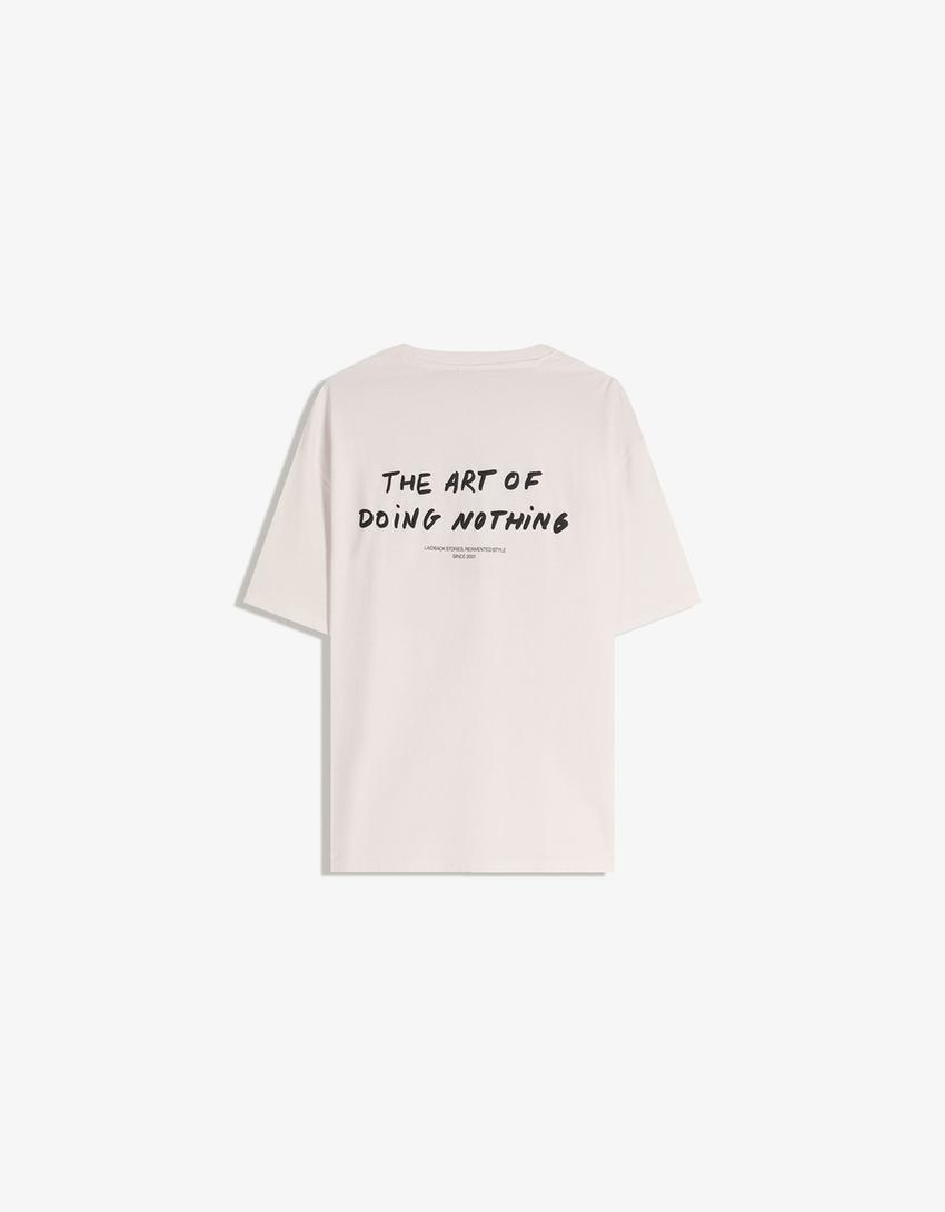 Short sleeve T-shirt with print-White