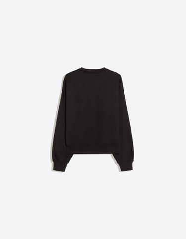 Printed round neck sweatshirt — Black 6