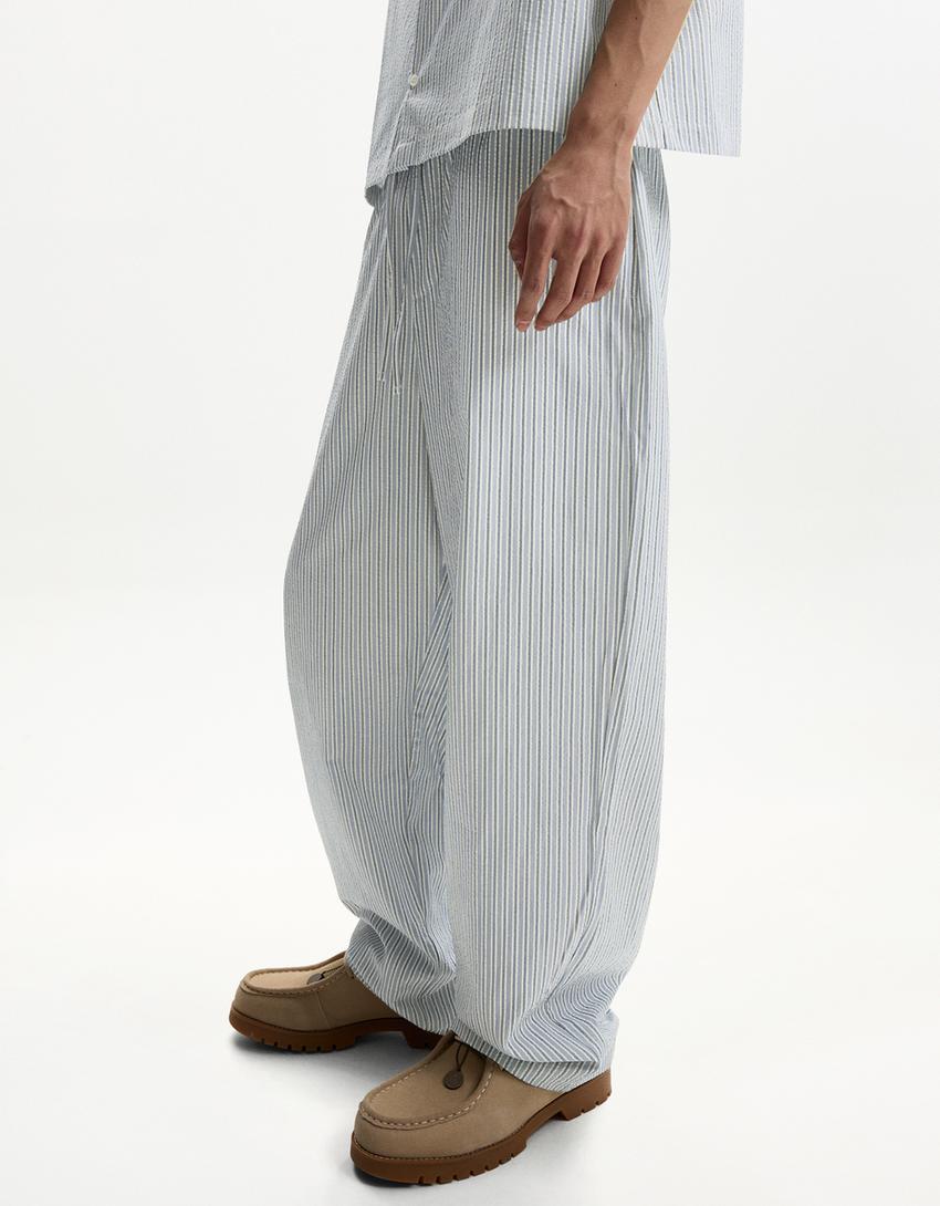 Shirt and trousers set-Blue-3