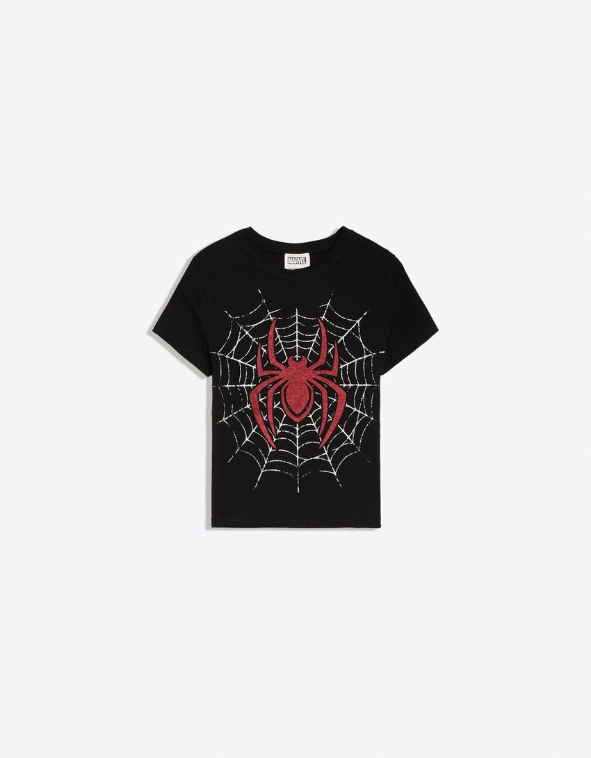 Приталенная футболка SPIDER-MAN-Черный