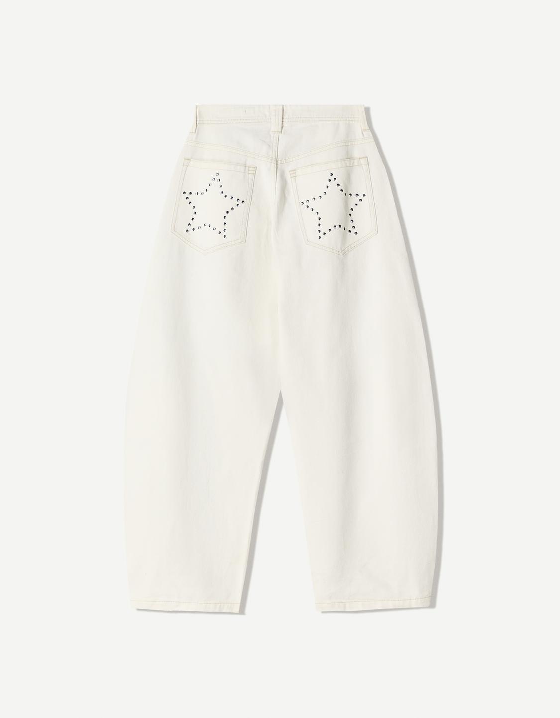 Studded barrel trousers