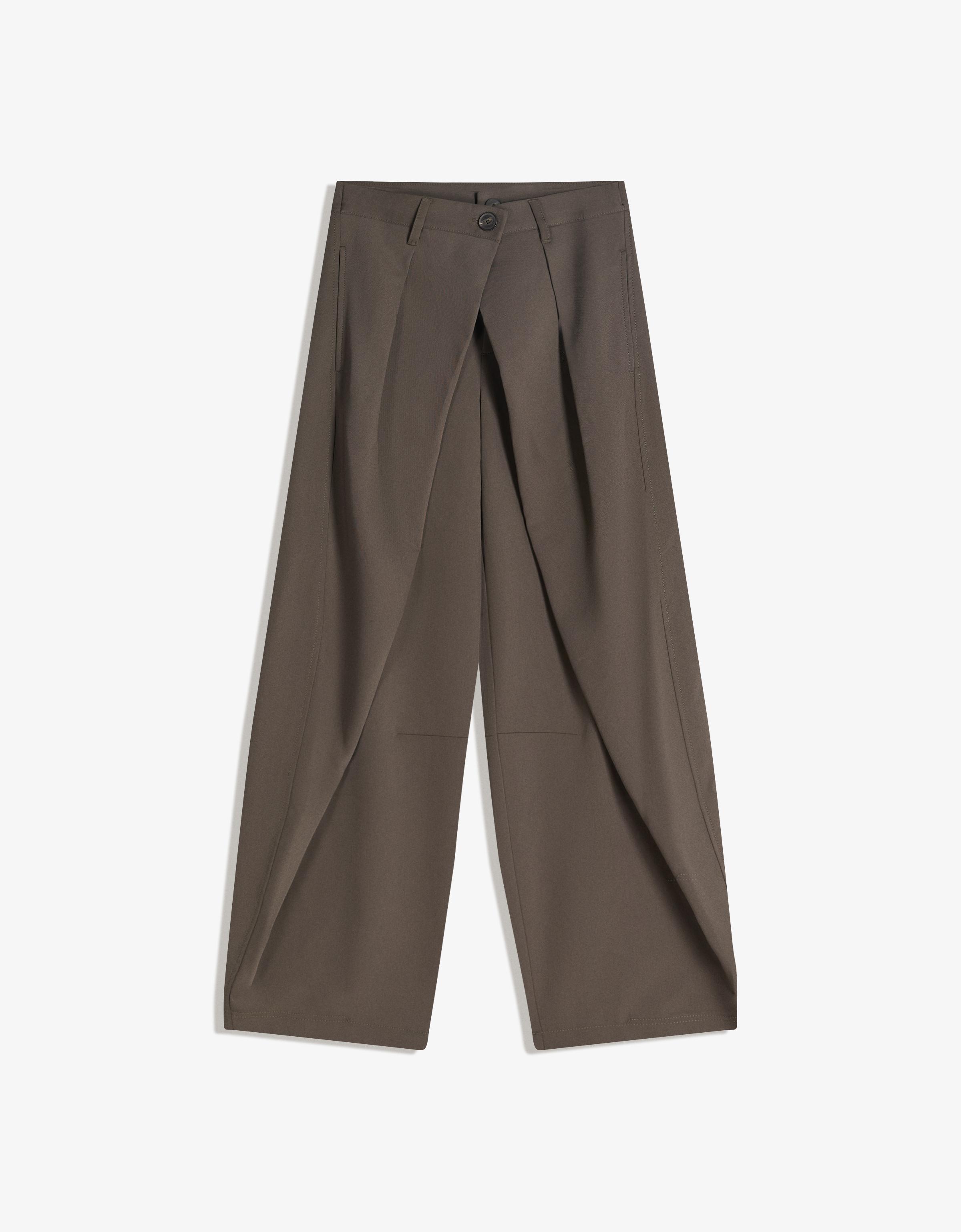 Pleated double-button trousers — Sand