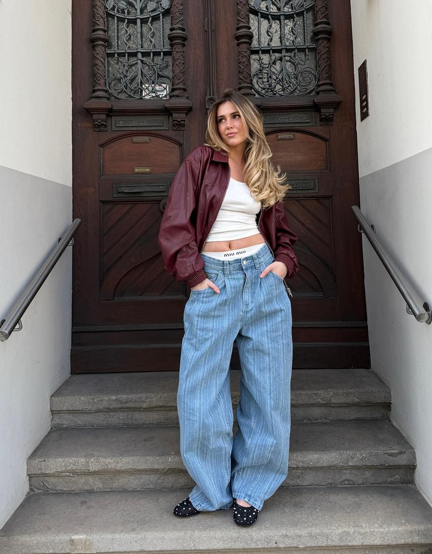 Blouson similicuir oversize-Bordeaux-6