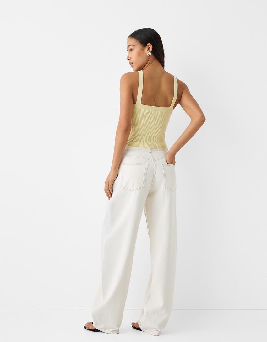 Viscose halterneck top-Green-1