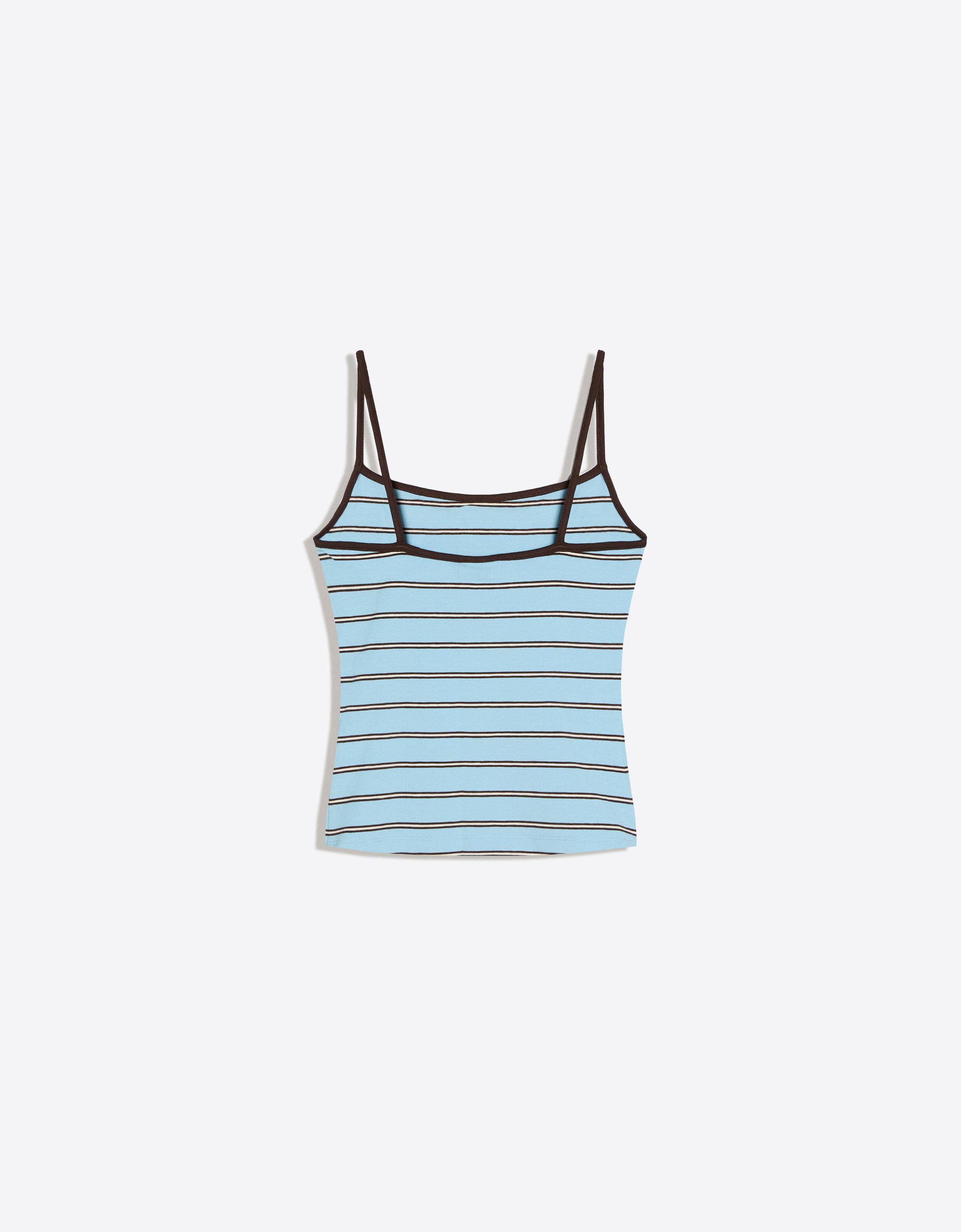 Contrast strappy top — Light blue