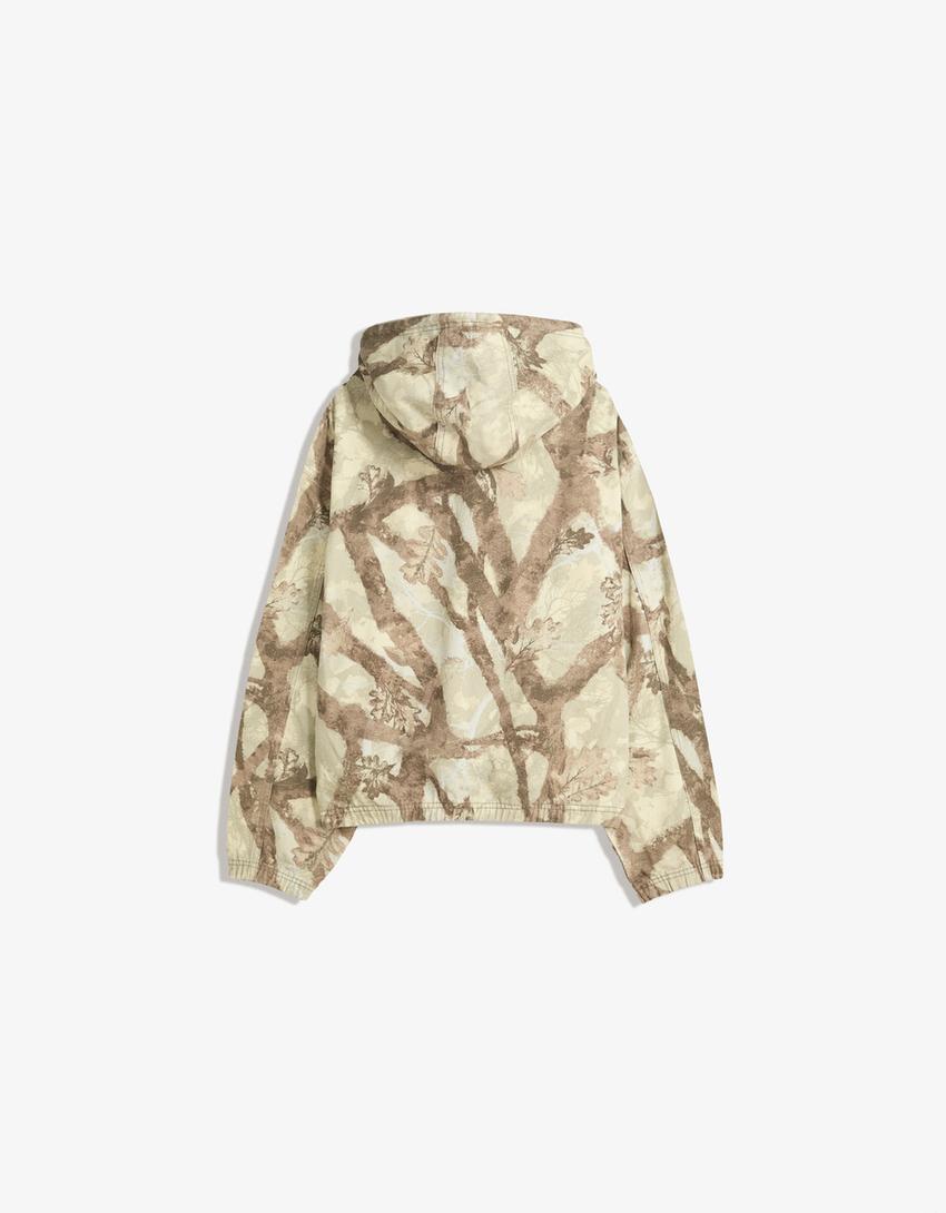 Casaco denim com estampa-Verde