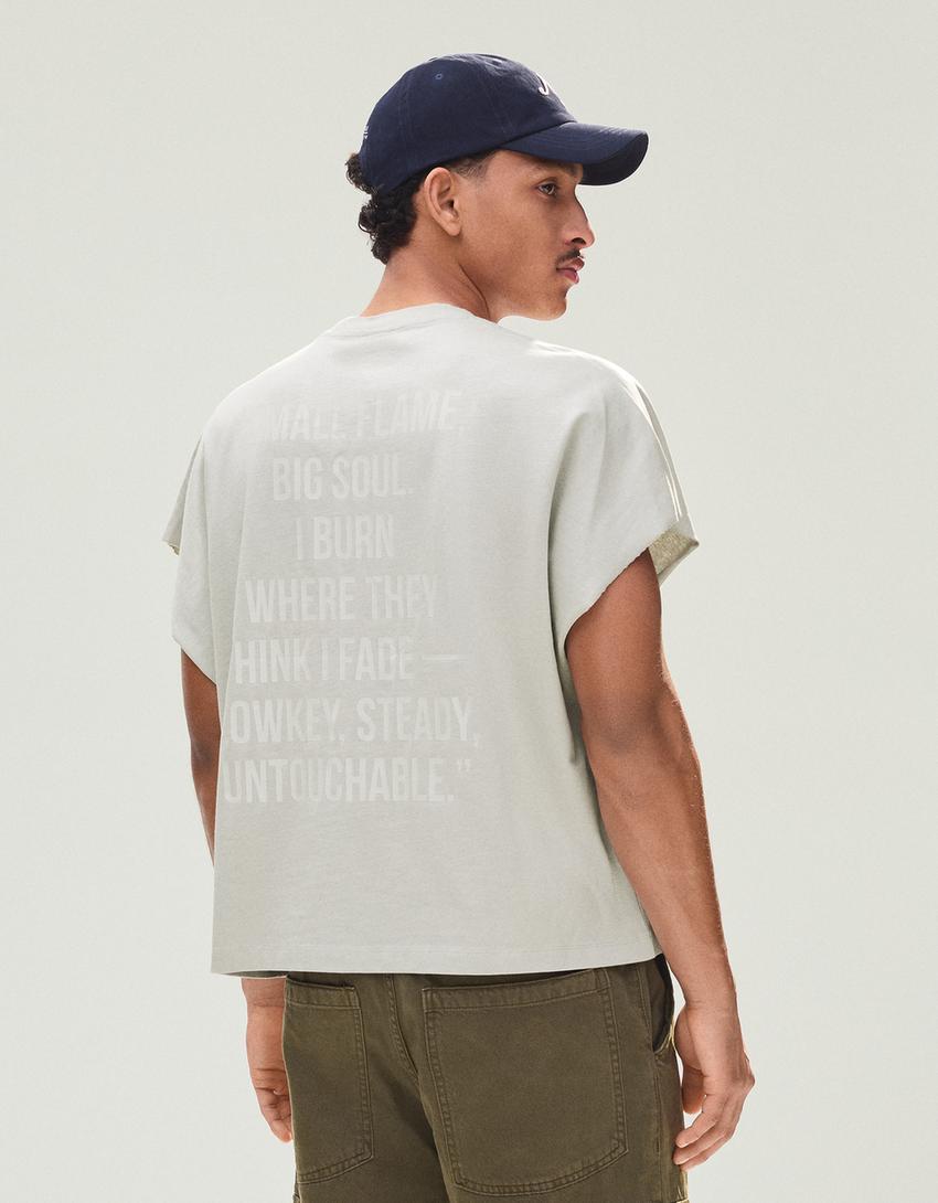 T-shirt sans manches oversize imprimé-Pierre