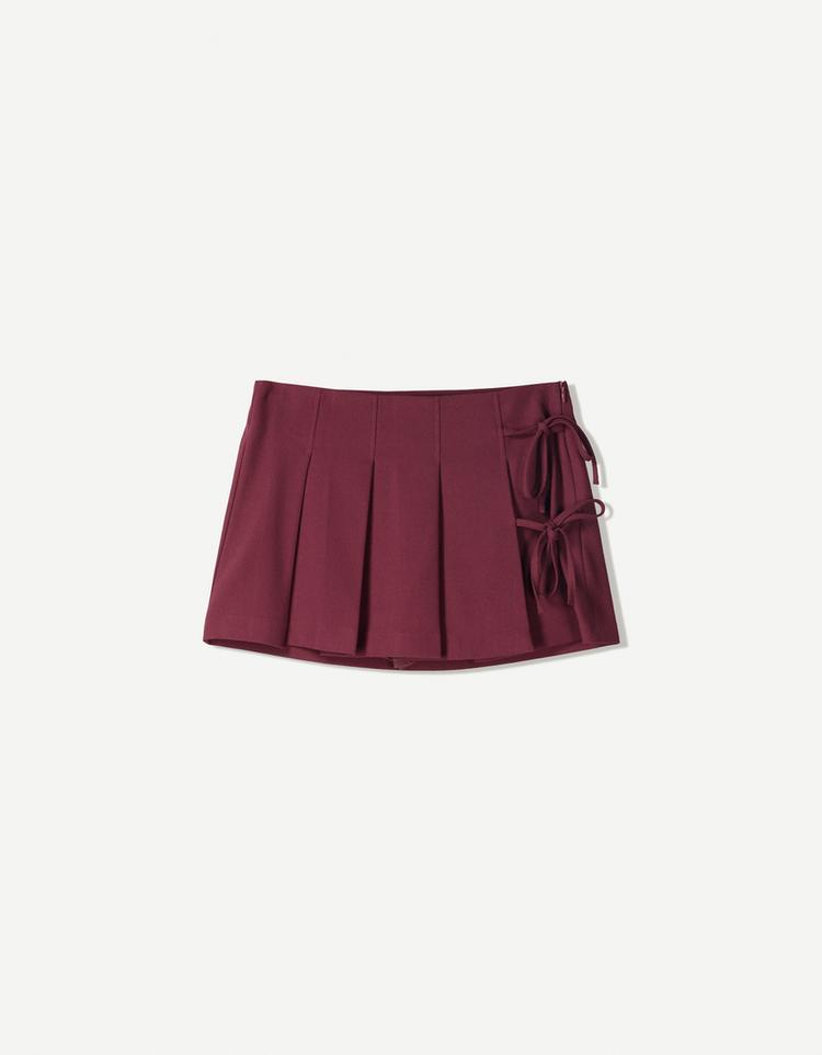 Fiyonklu pilili mini etek