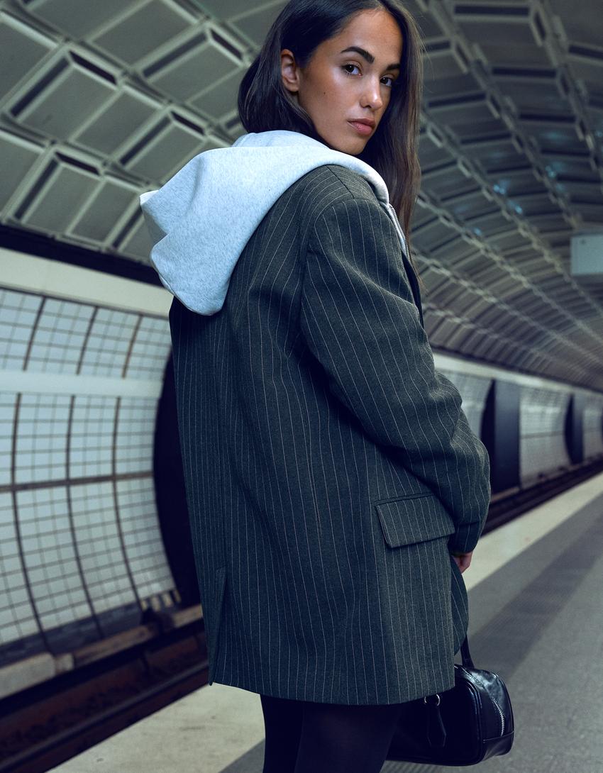 Blazer oversize-Grigio scuro