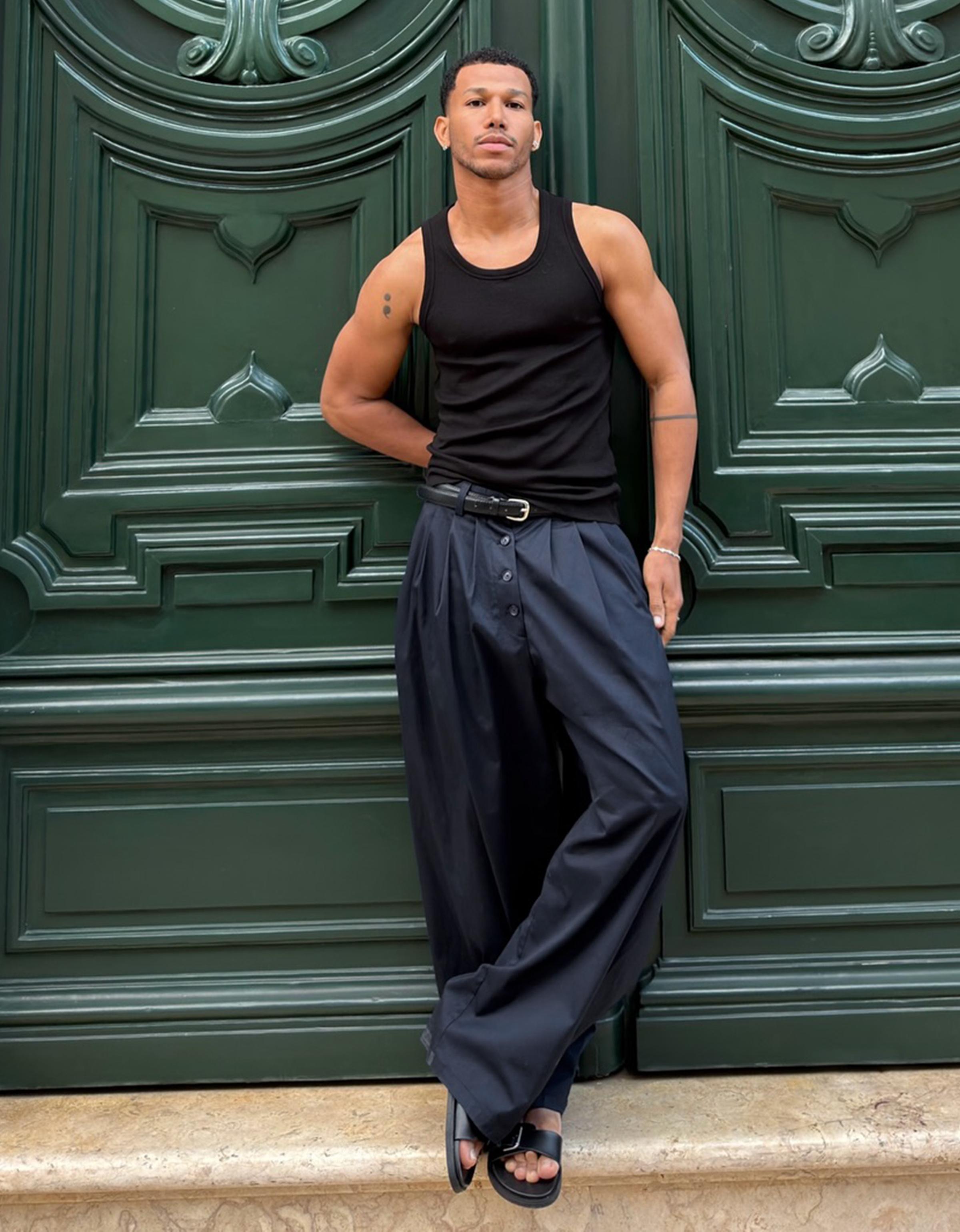 Ribbed vest top — Black